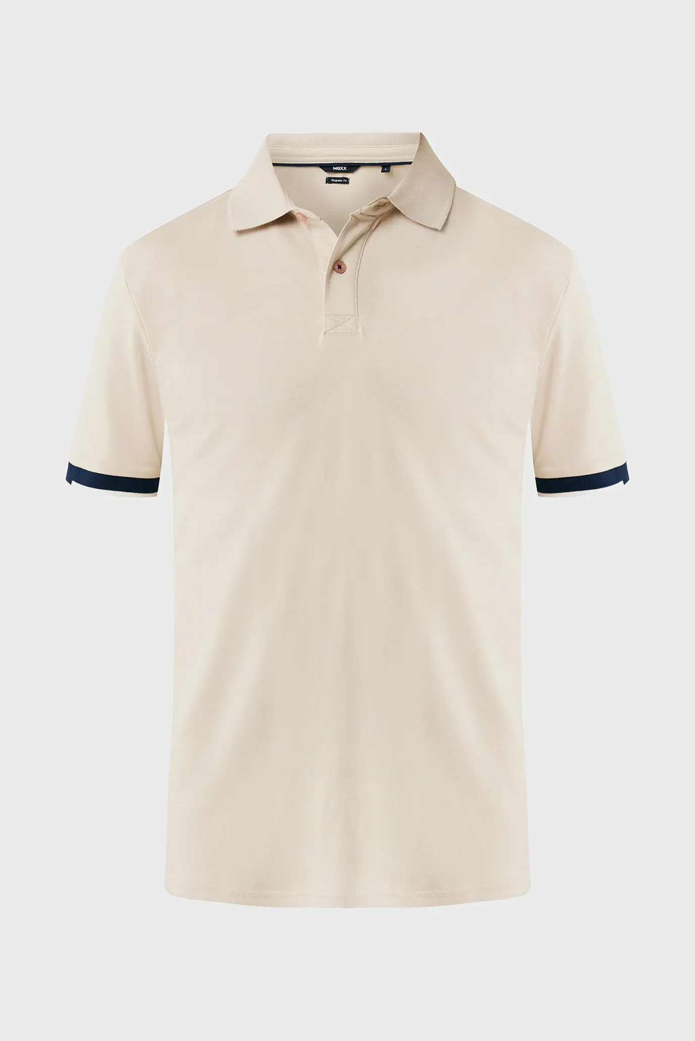 Мужское бежевое поло Tipping polo regular fit 5