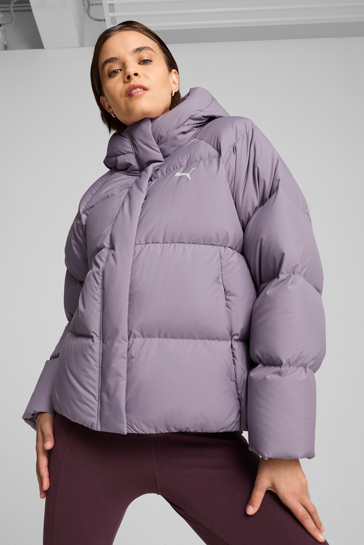 Женский сиреневый пуховик Down Puffer Jacket Women 1