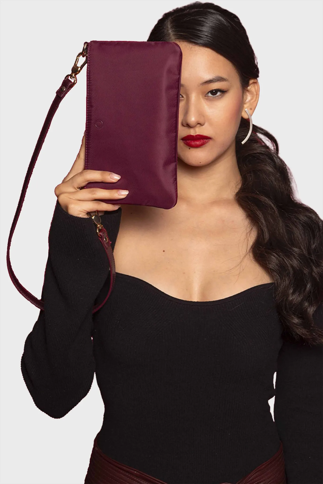 Женский бордовый клатч Papillon 2