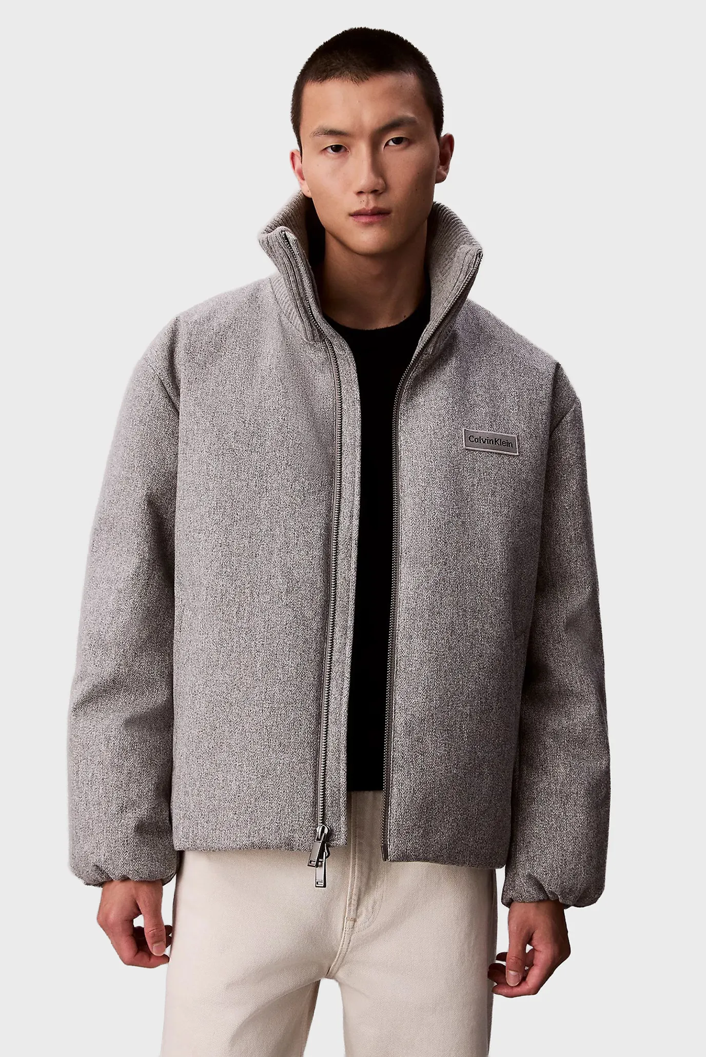 Мужской серый пуховик MELANGE Calvin Klein LV04LD519G — MD-Fashion