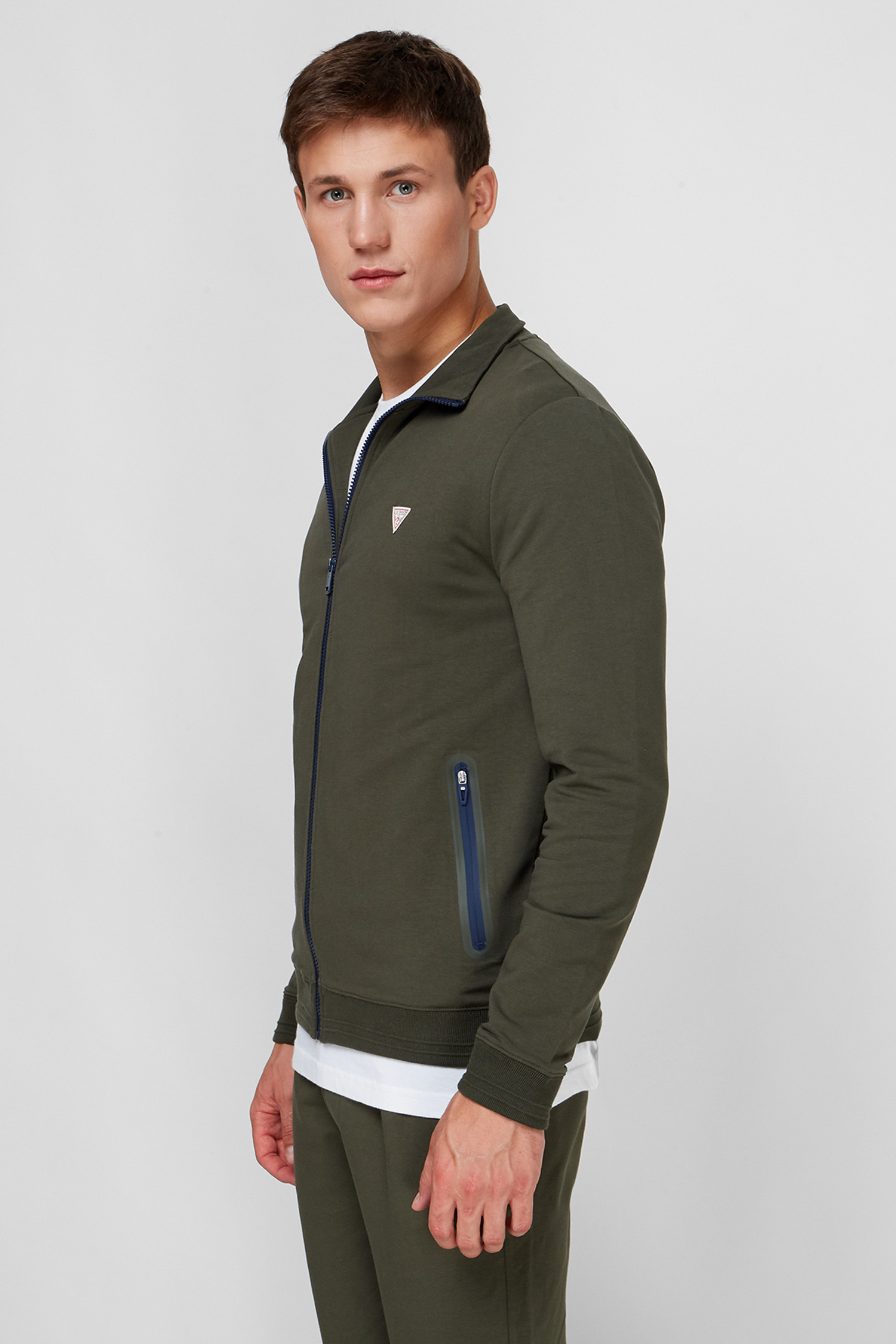 Muzhskaya Zelenaya Sportivnaya Kofta Guess M0yq80 K7on0 G8x8 Md Fashion