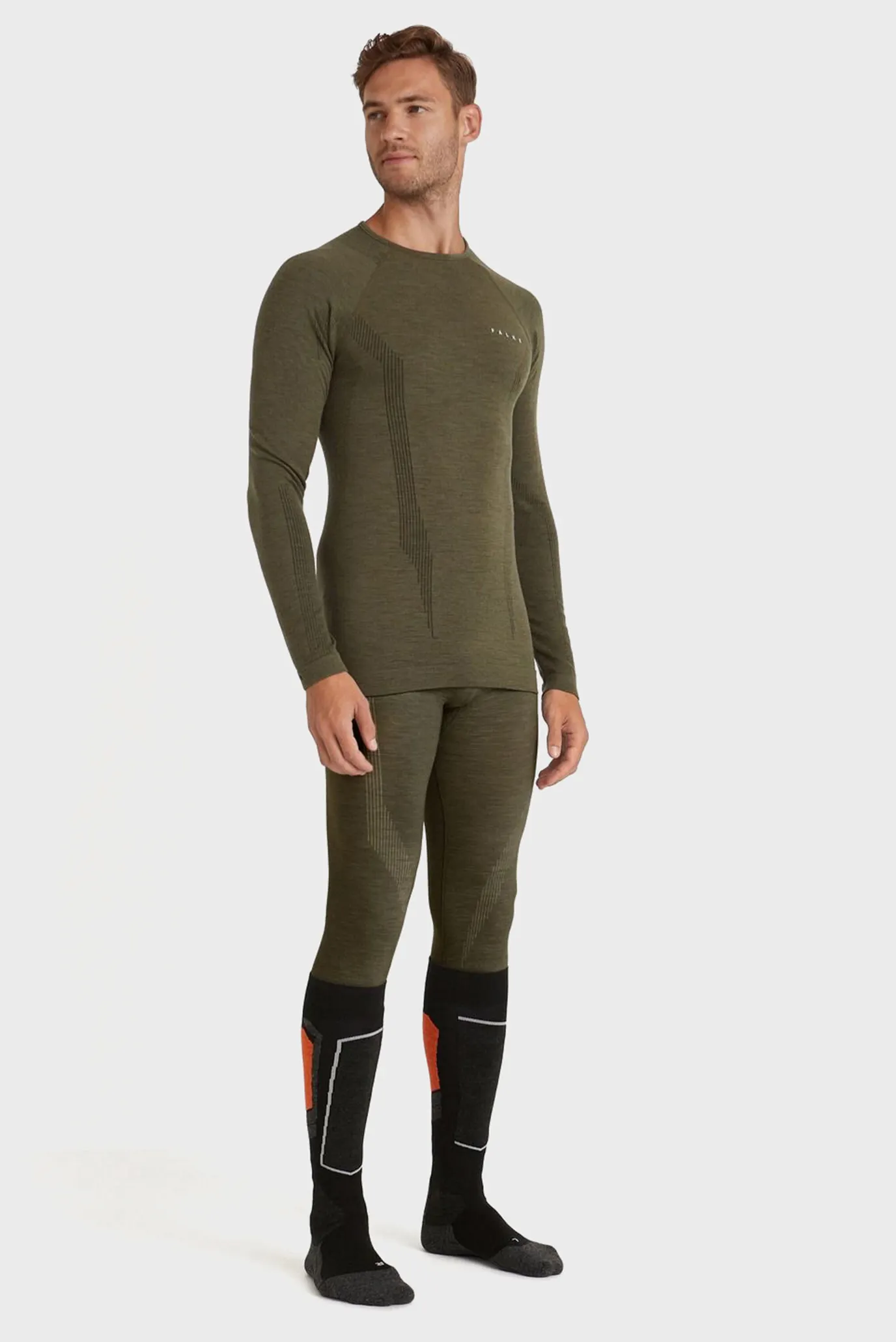 Чоловічий оливковий вовняний термореглан TECH 2