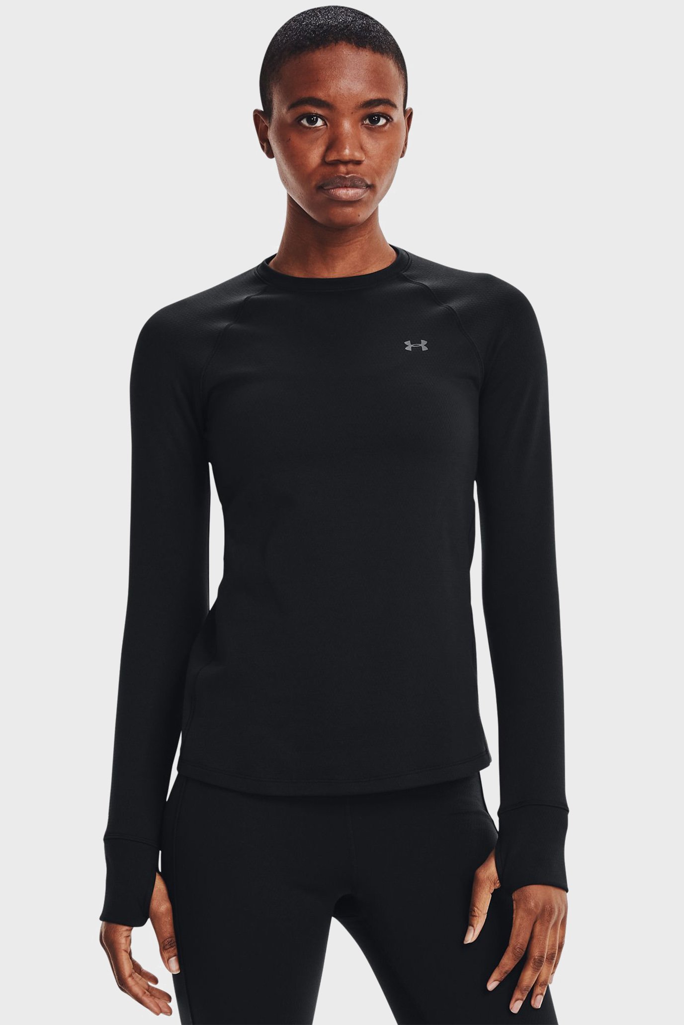 Женский черный лонгслив UA Base Crew 3.0 Черный XXL Under Armour 1343320-001 Женский черный лонгслив UA Base Crew 3.0 Черный XXL Under Armour 1343320-001