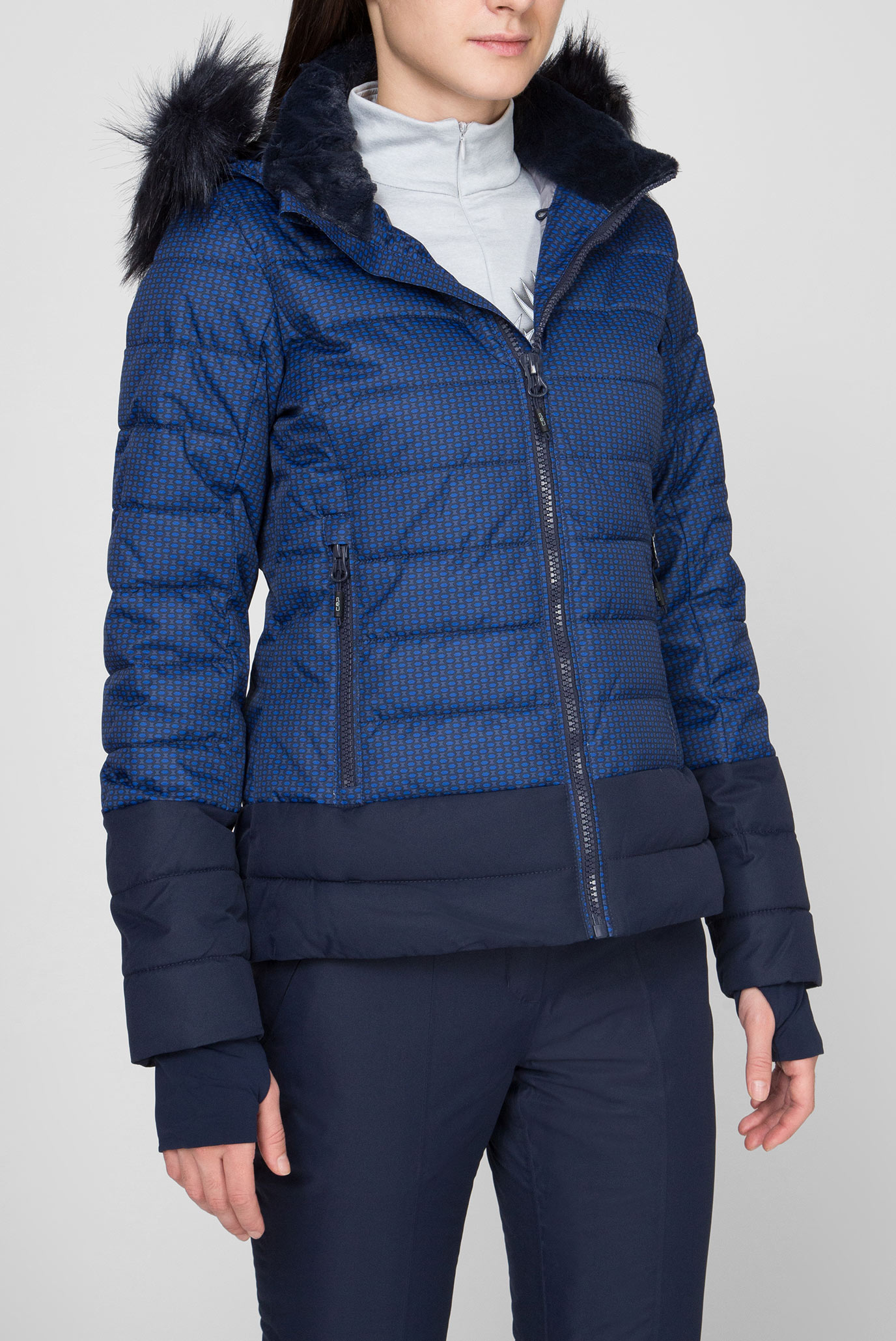 Женская темно-синяя лыжная куртка 1