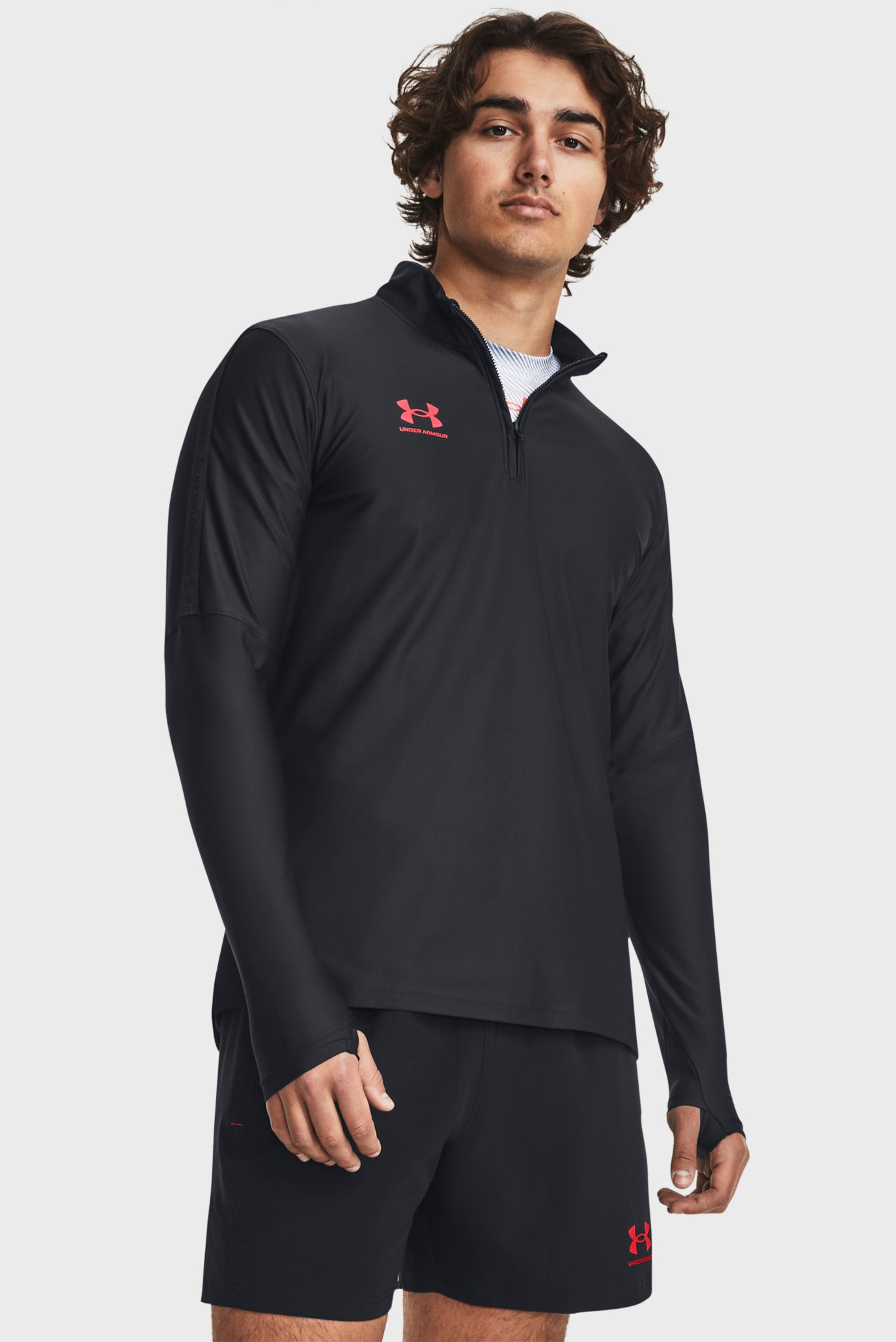 Мужская черная спортивная кофта UA M's Ch. Pro 1/4 Zip 1