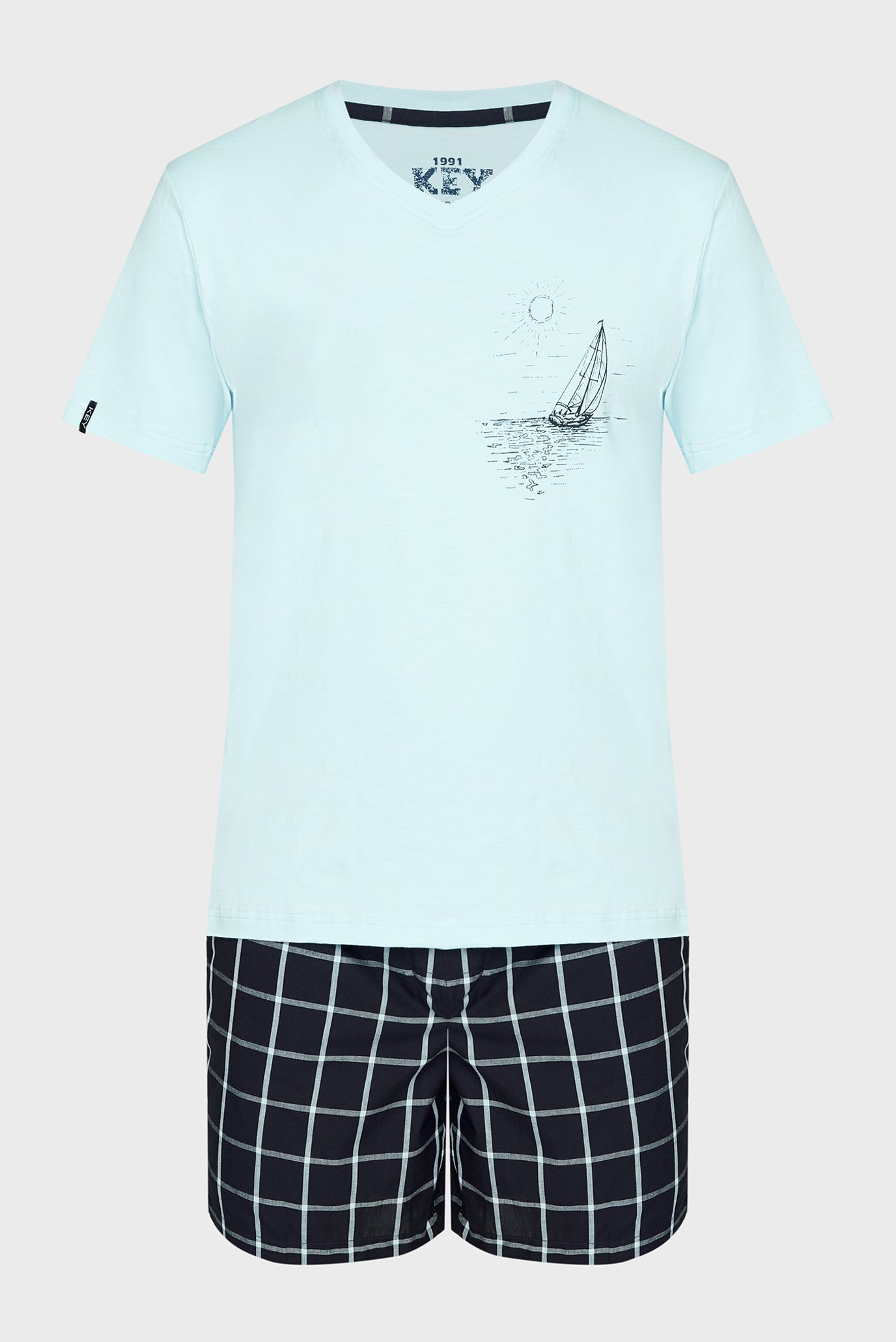 Мужская пижама (футболка, шорты) 1
