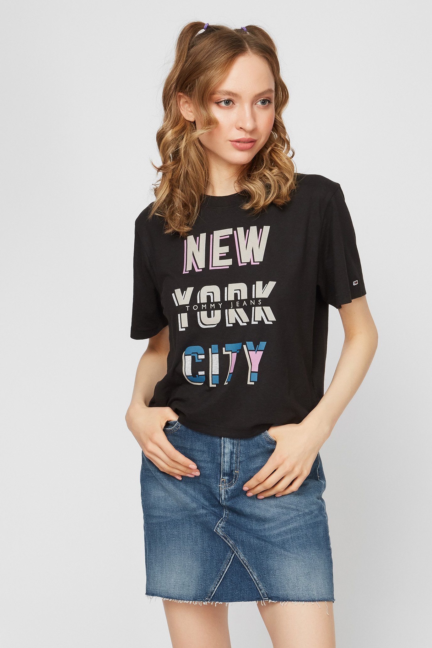 Женская черная футболка TJW BXY CROP NEW YORK CITY 1