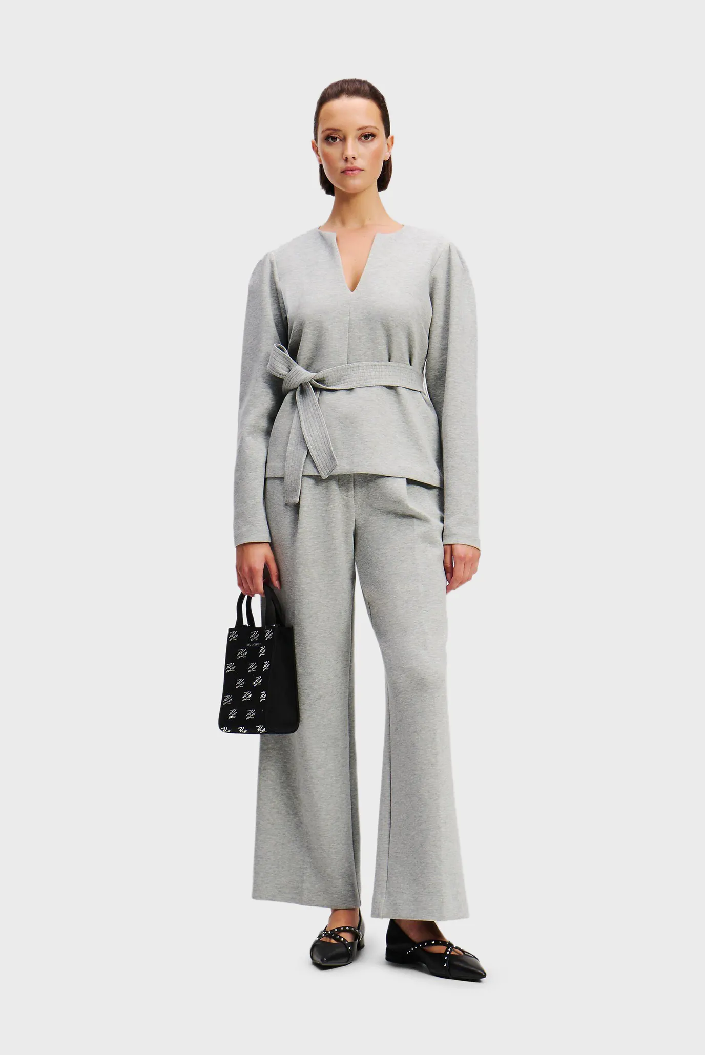 Жіночий сірий світшот DOUBLE JERSEY VNECK SWEATSHIRT 2