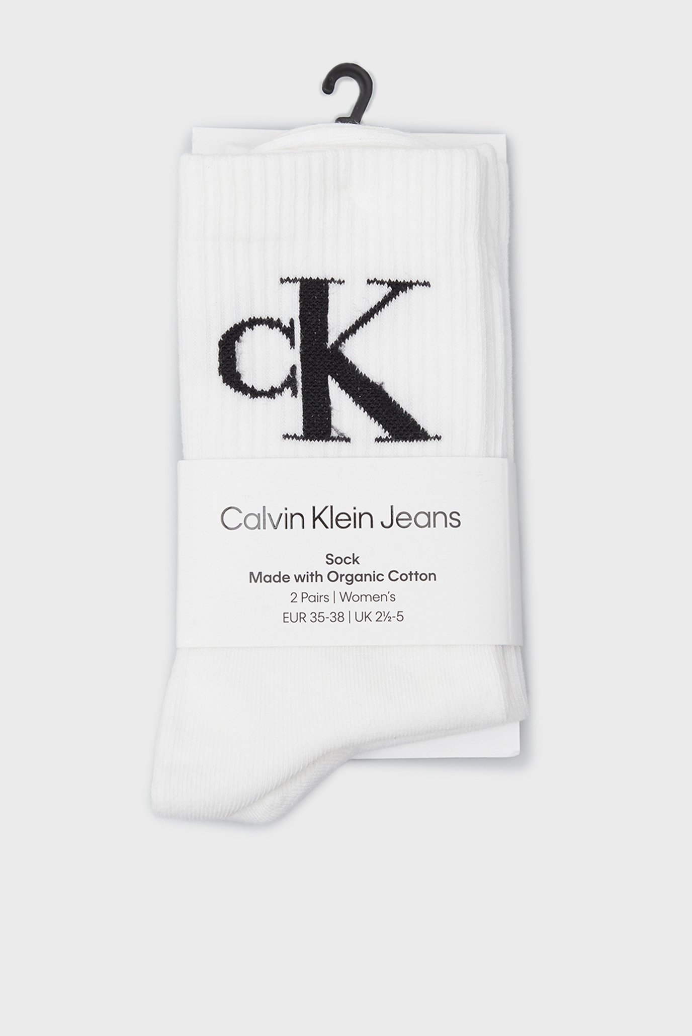 Жіночі білі шкарпетки (2 пари) CKJ WOMEN SOCK 2P MONOGRAM 1