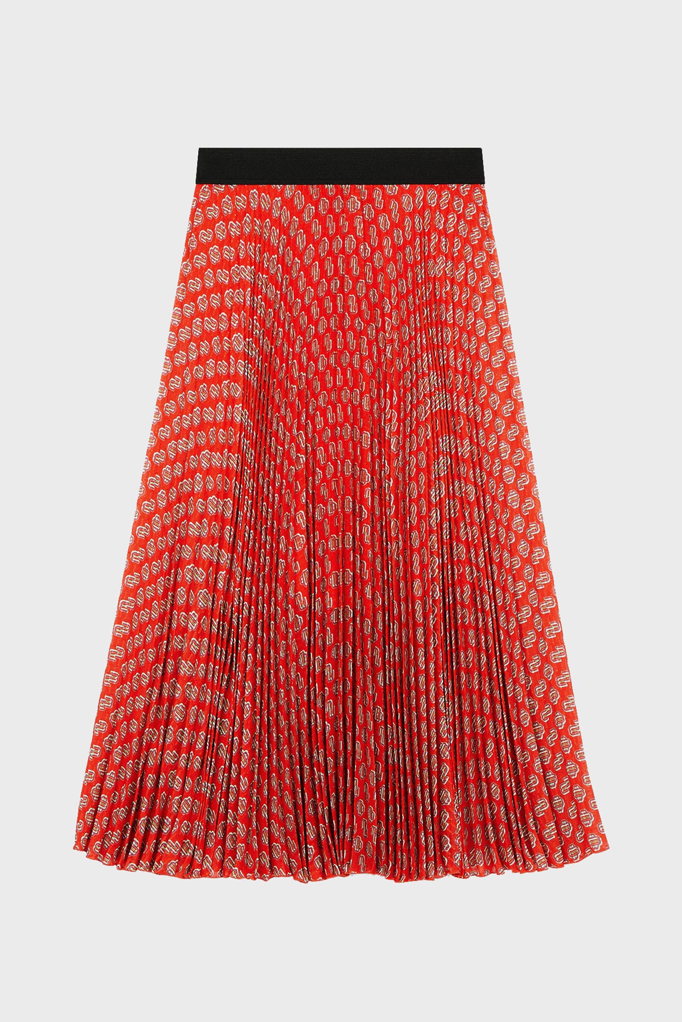 Женская красная плиссированная юбка 1