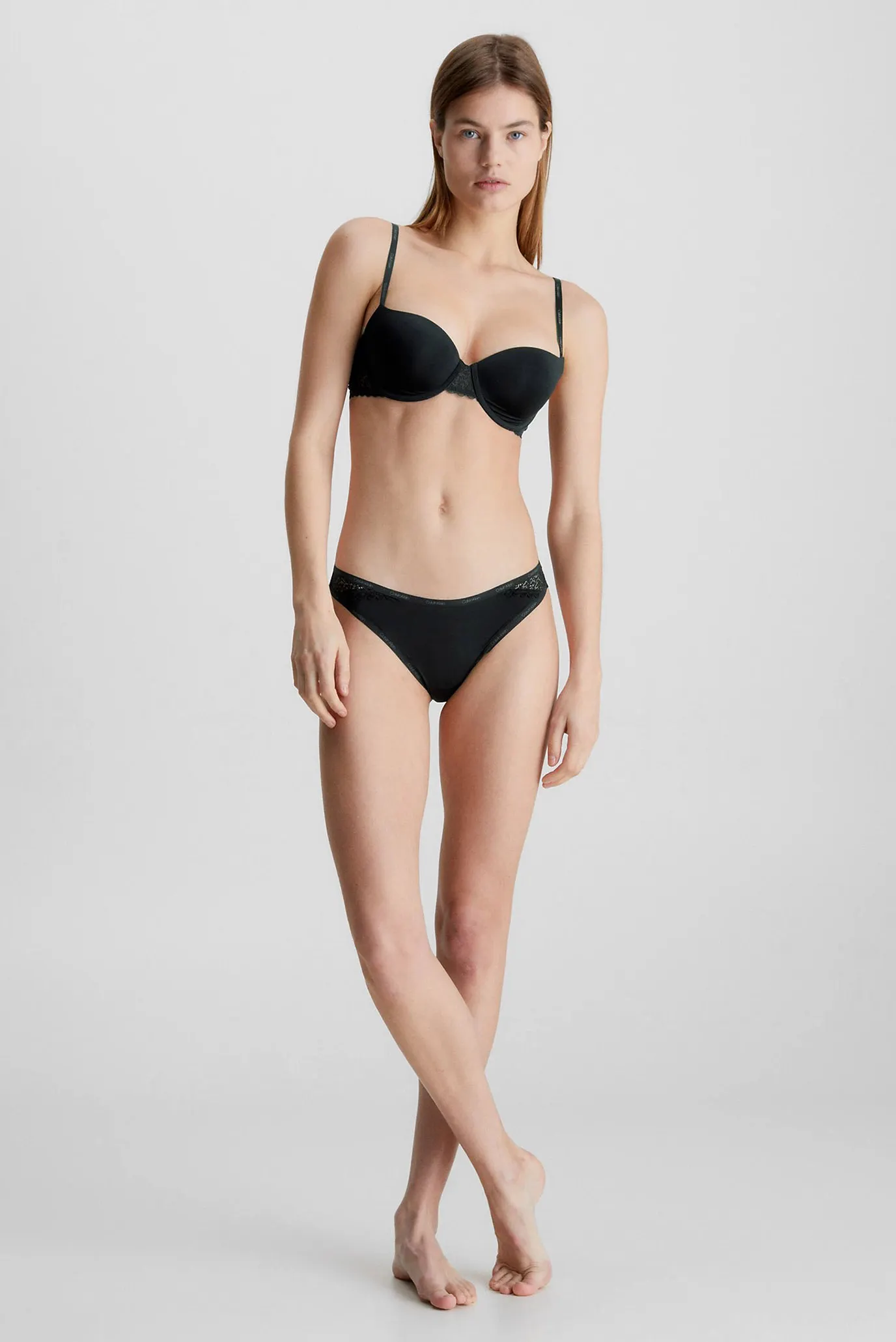 Женский черный бюстгальтер LGHT LINED BALCON 2