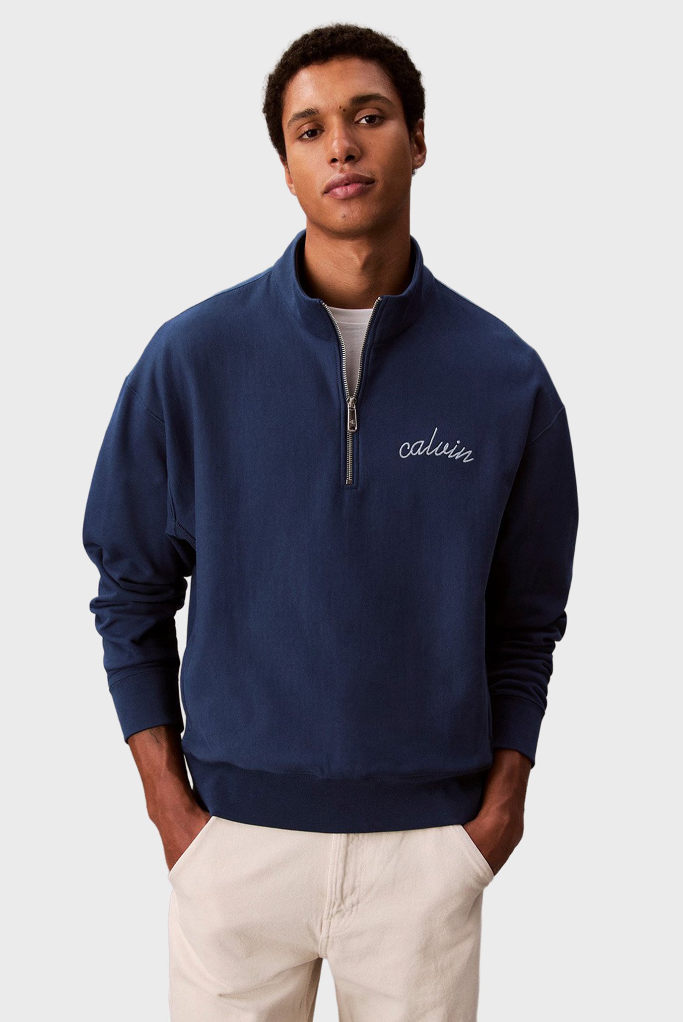 Мужская темно-синяя спортивная кофта PREMIUM TERRY Синий L Calvin Klein Jeans LV04RC227G Мужская темно-синяя спортивная кофта PREMIUM TERRY Синий L Calvin Klein Jeans LV04RC227G