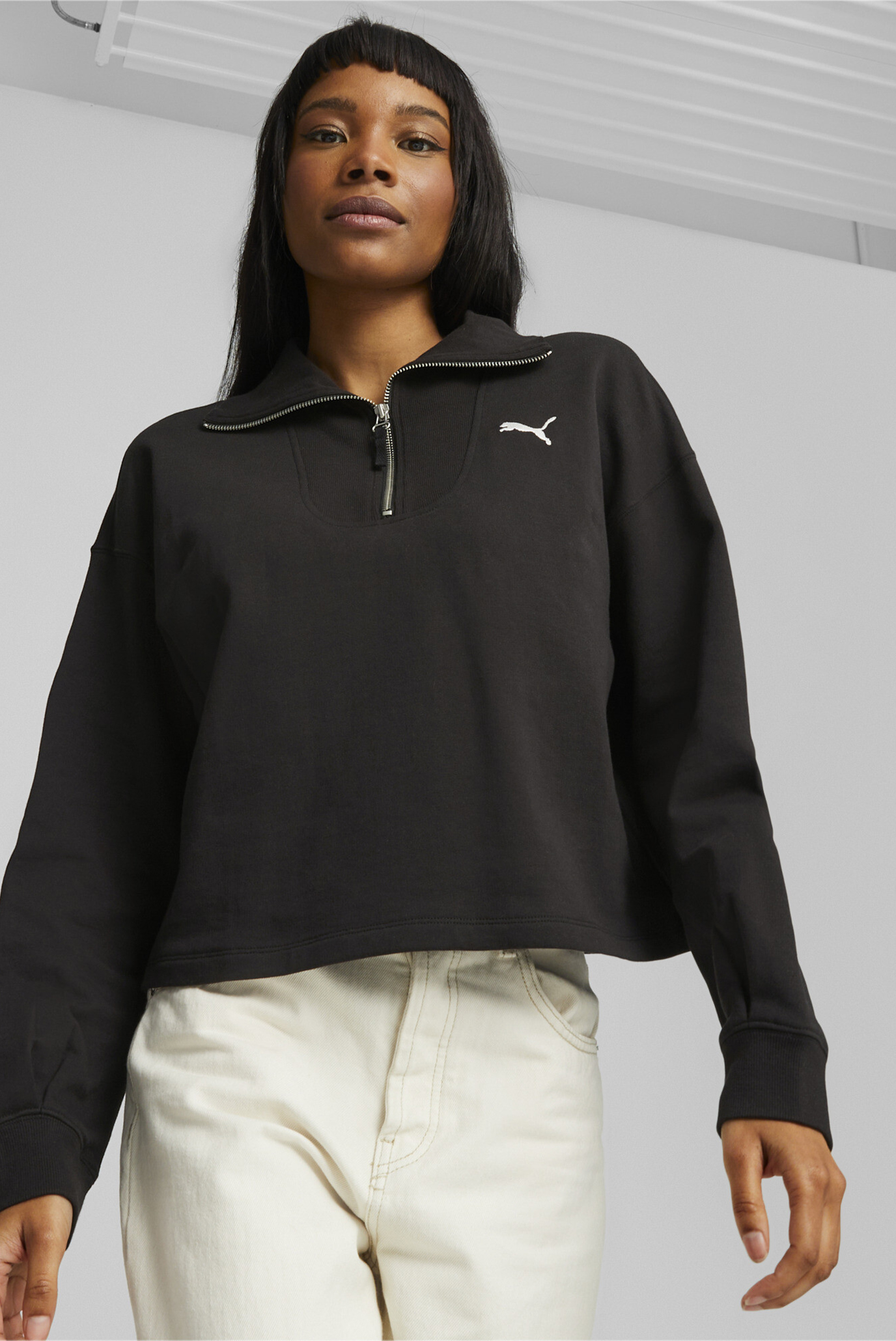 HER Women s High Neck Half Zip Sweatshirt PUMA 676005 MD Fashion