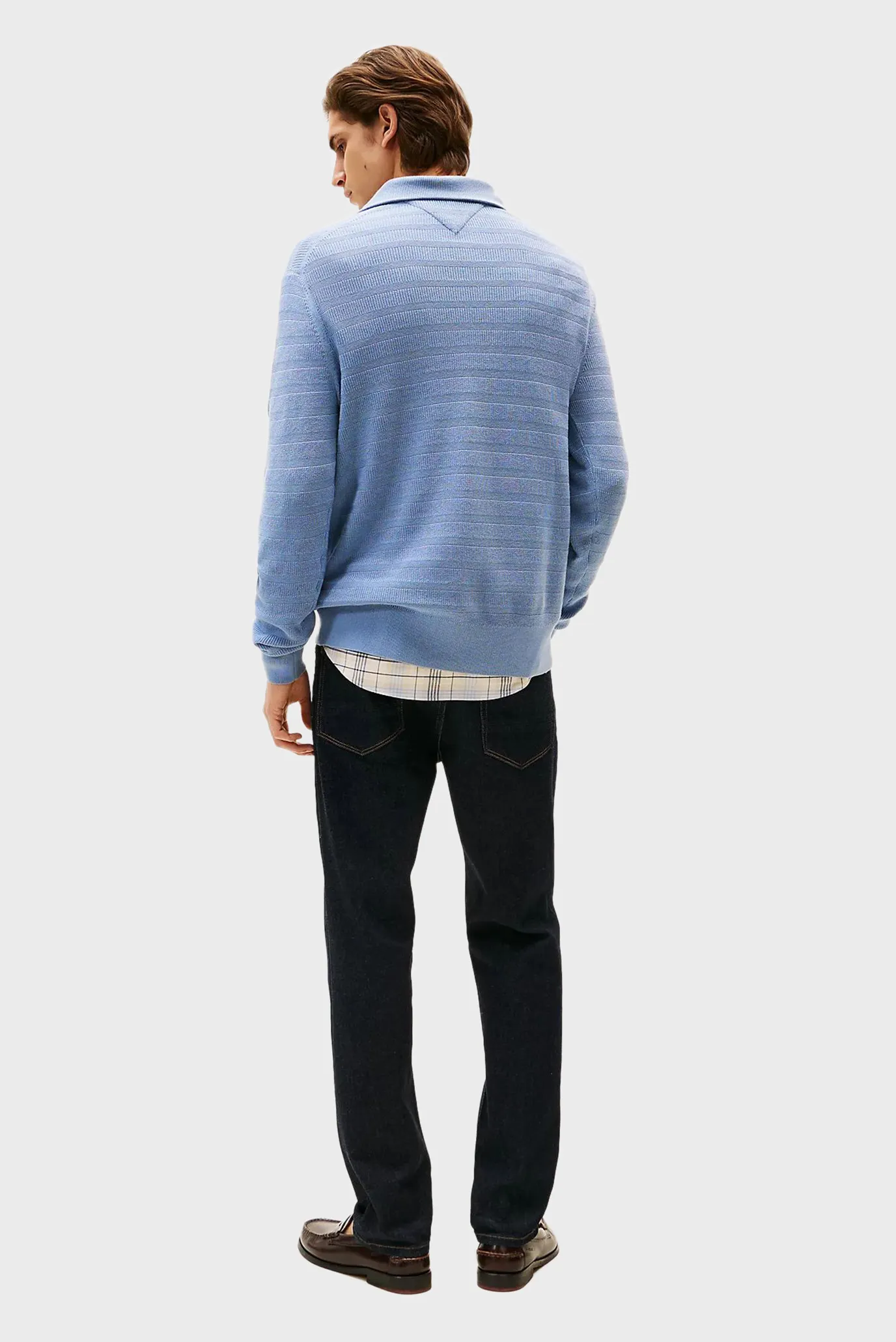 Мужская голубая кофта STRIPE STRUCTURE ZIP 3