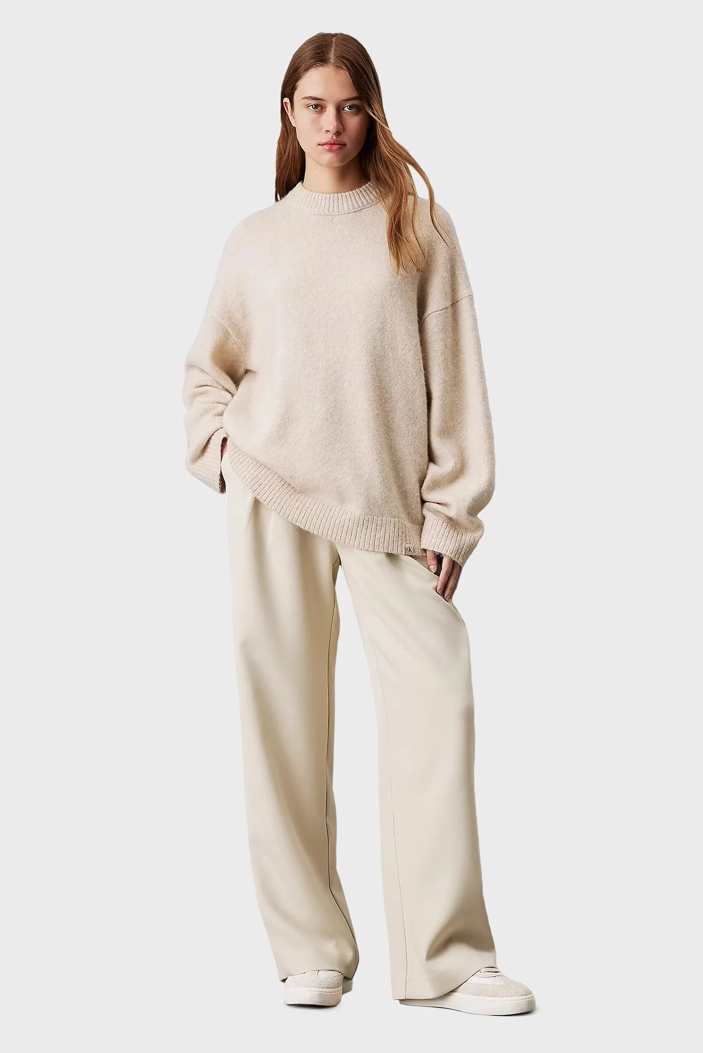 Женский бежевый свитер TEXTURED LOOSE 2