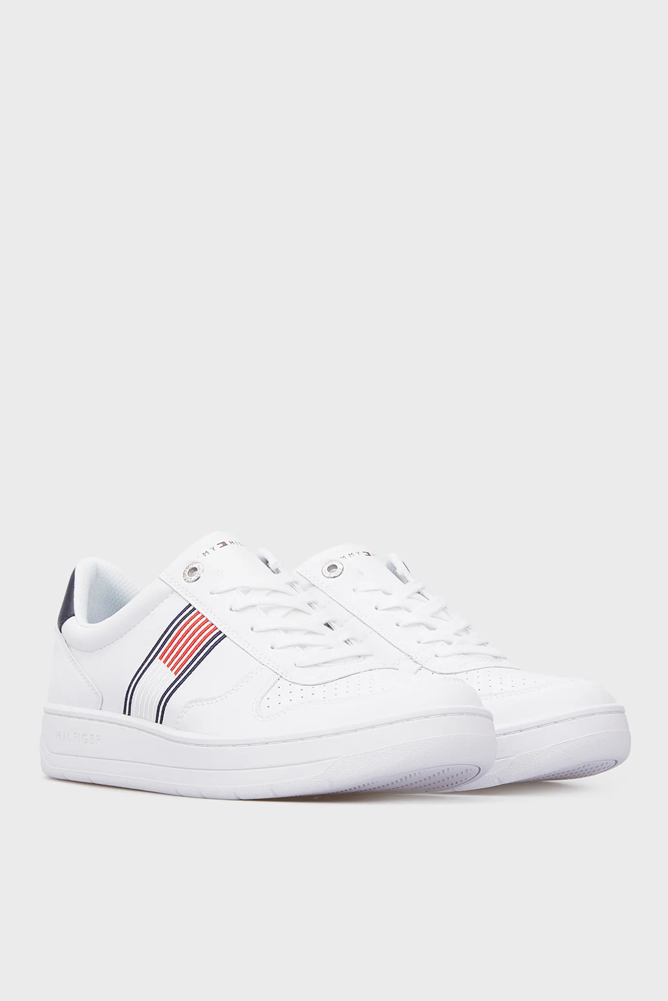 Мужские белые кожаные кроссовки BASKET LOW CUPSOLE Tommy Hilfiger FM0FM02843  — MD-Fashion