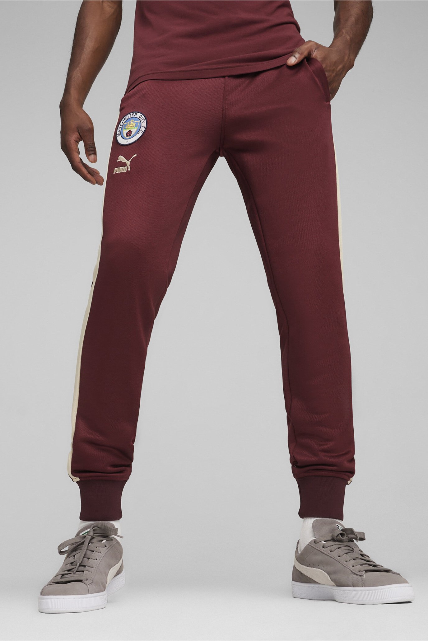 Мужские бордовые спортивные брюки Manchester City F.C. ftblHeritage T7 Track Pants Men 1