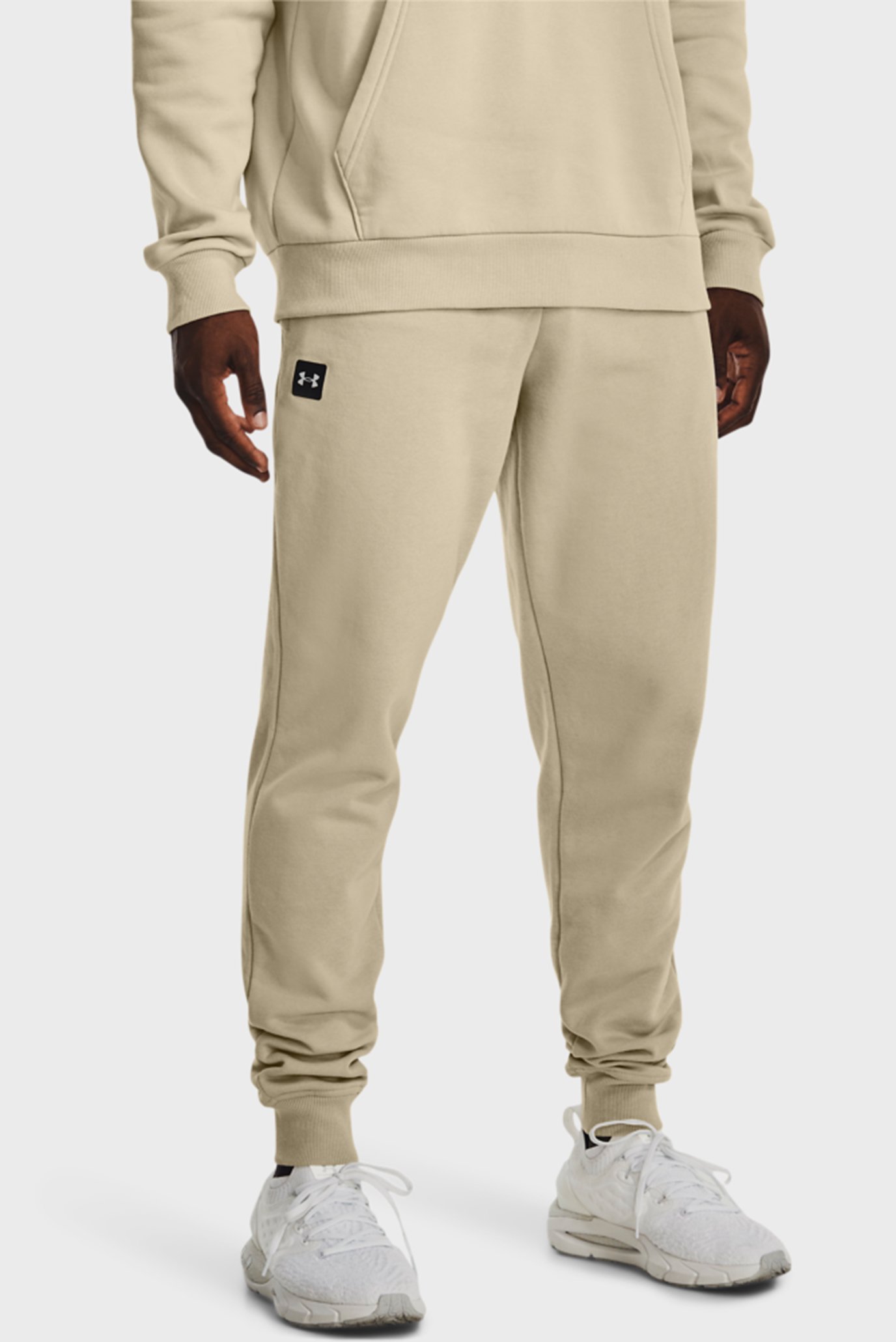 Мужские бежевые спортивные брюки UA Rival Fleece 1