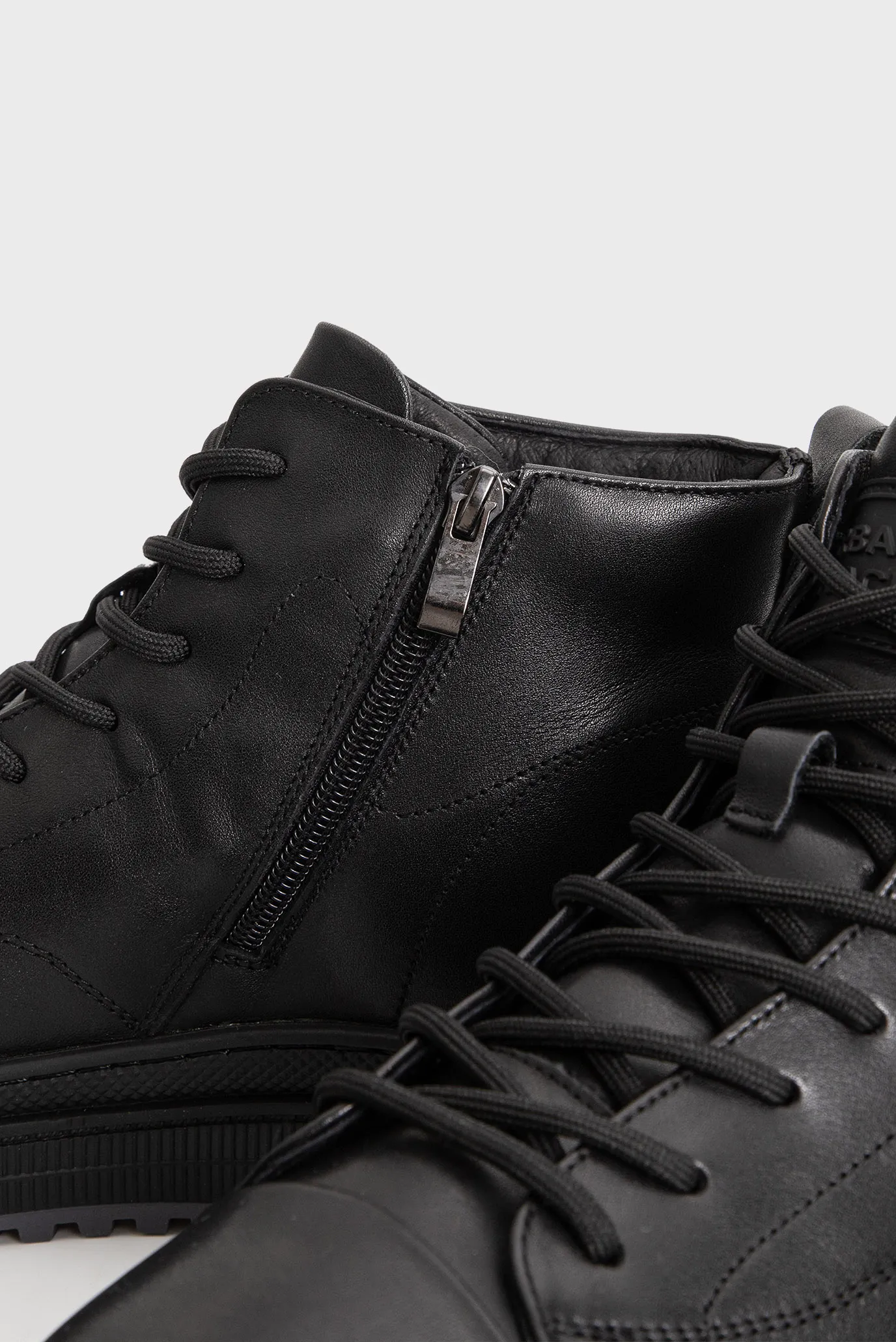 Чоловічі чорні шкіряні хайтопи 5