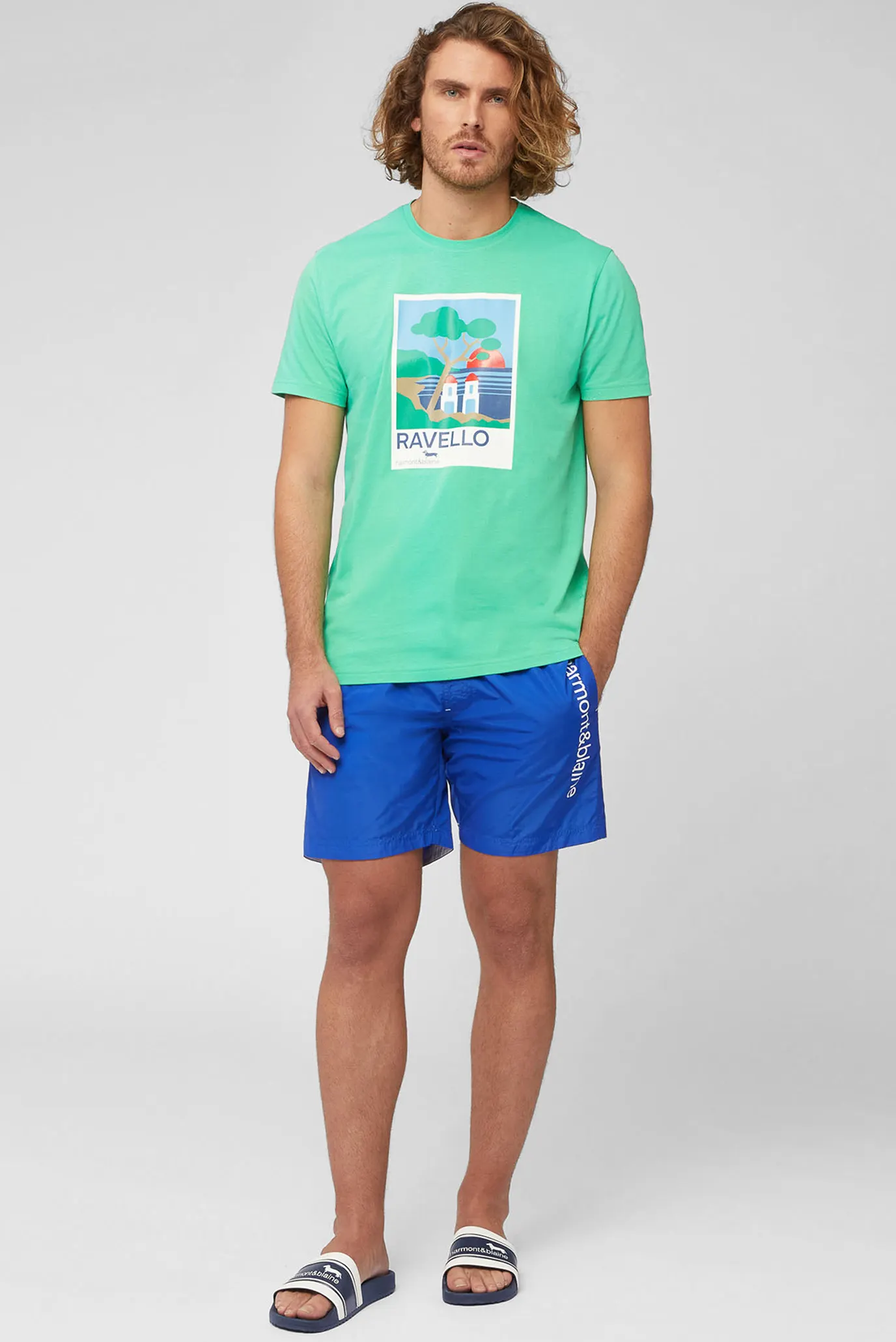 Мужские синие плавательные шорты 3