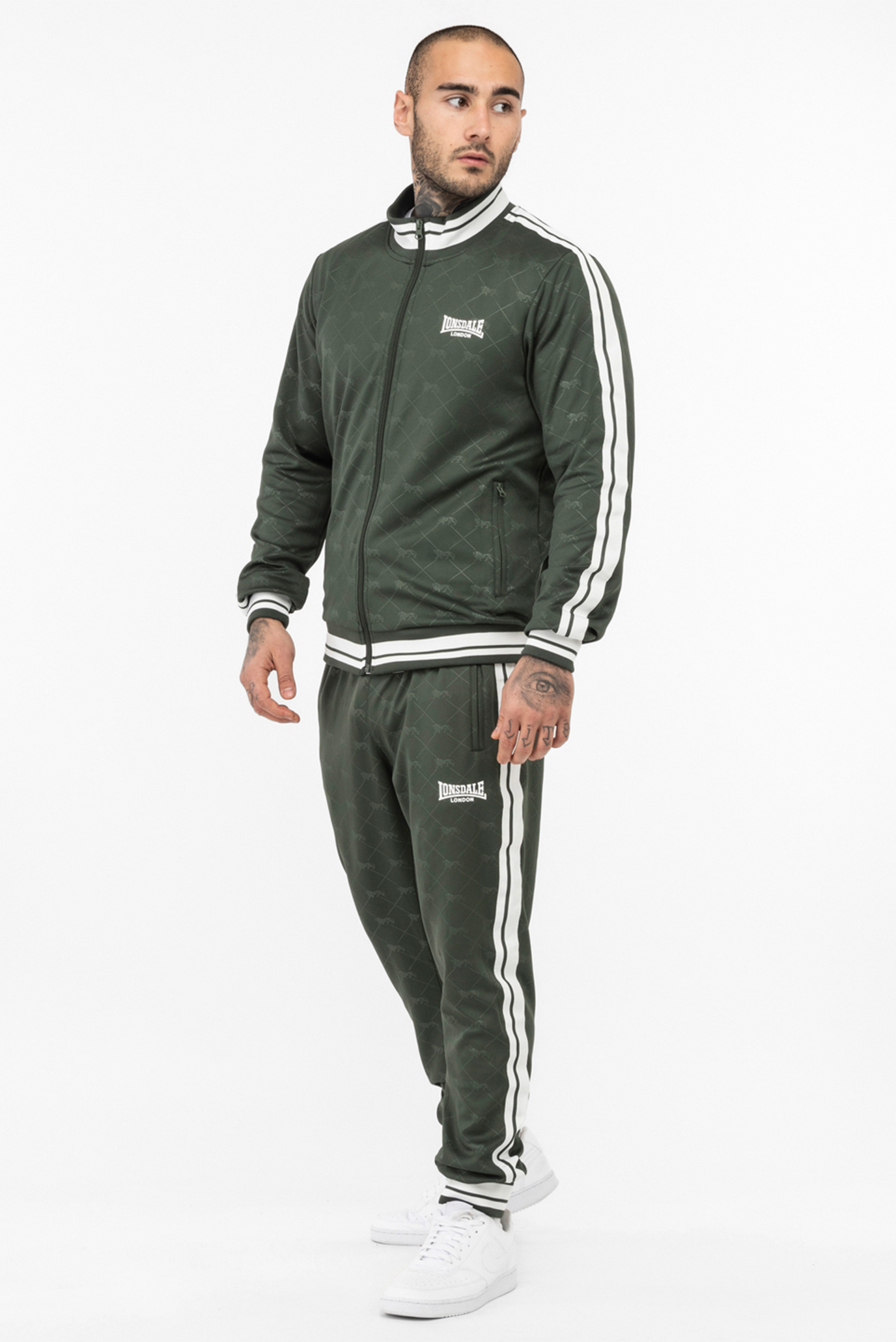 Мужской зеленый спортивный костюм с узором (кофта, брюки) 1