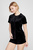Женский черный велюровый костюм (футболка, шорты)