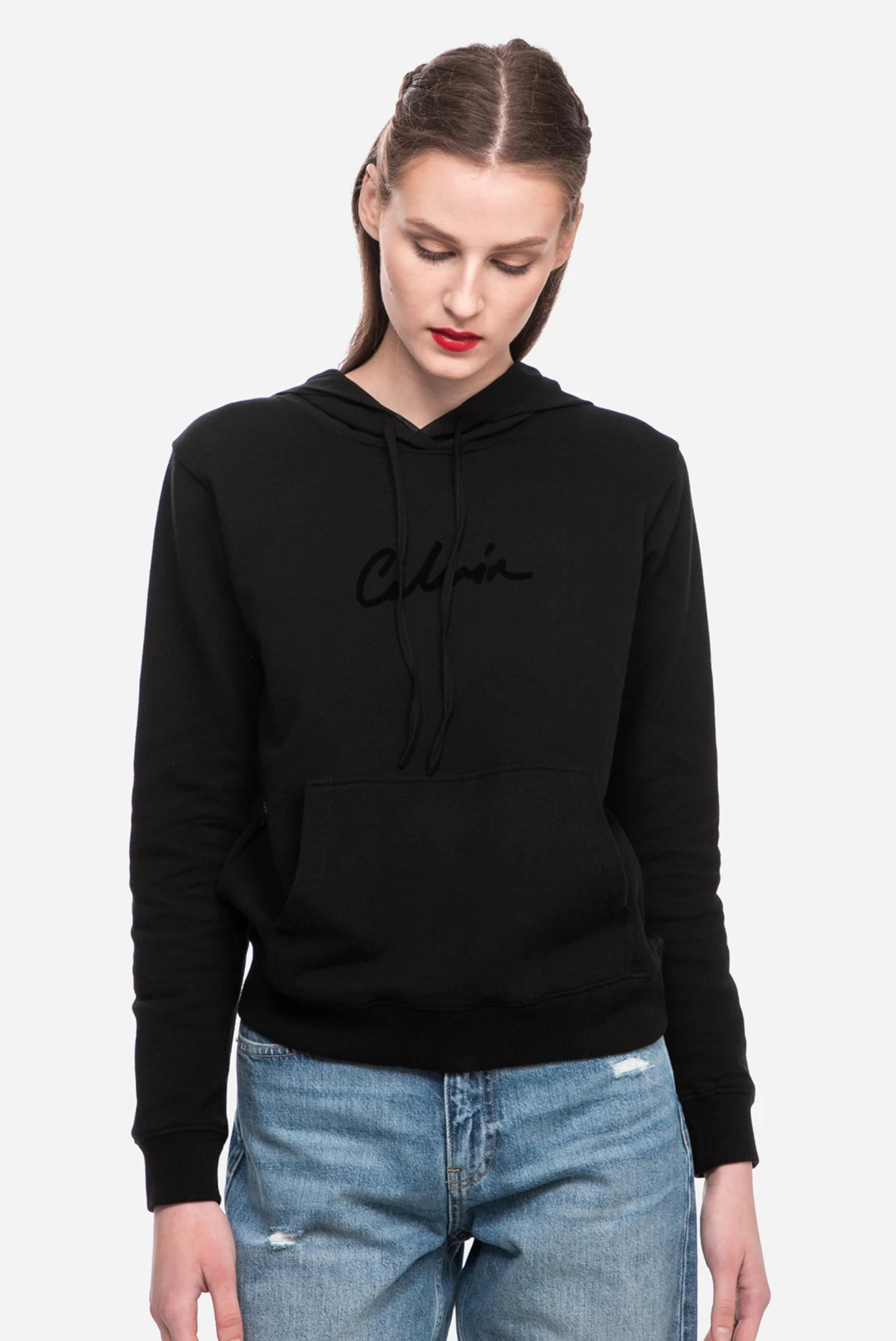 Женское черное худи MIXED MEDIA CALVIN Черный S Calvin Klein Jeans J20J213472 Женское черное худи MIXED MEDIA CALVIN Черный S Calvin Klein Jeans J20J213472