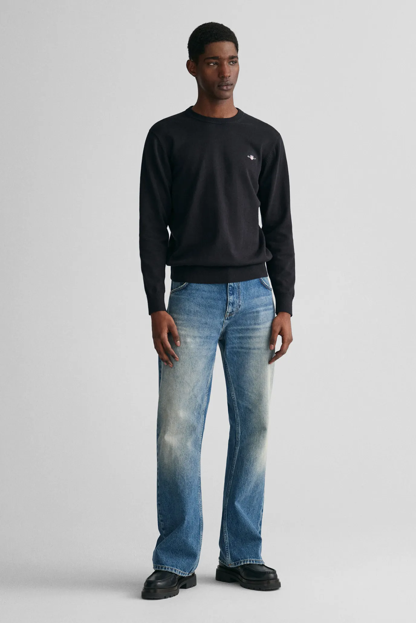 Мужской черный джемпер CLASSIC COTTON C-NECK 2