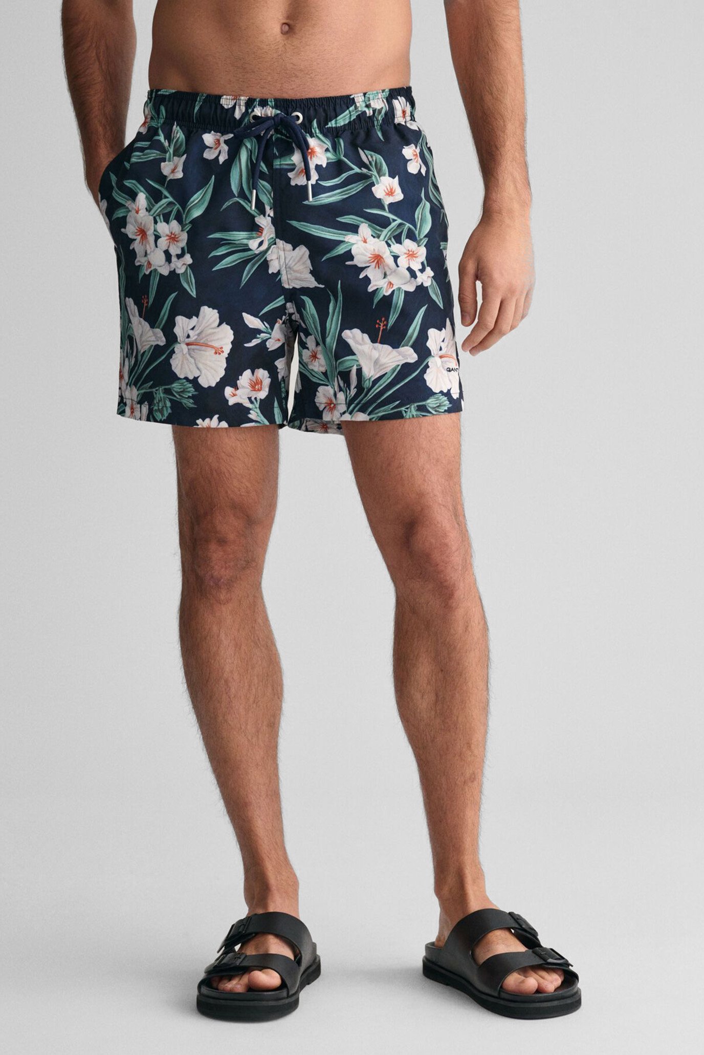 Чоловічі темно-сині плавальні шорти з візерунком OLEANDER PRINT SWIM SHORTS 1