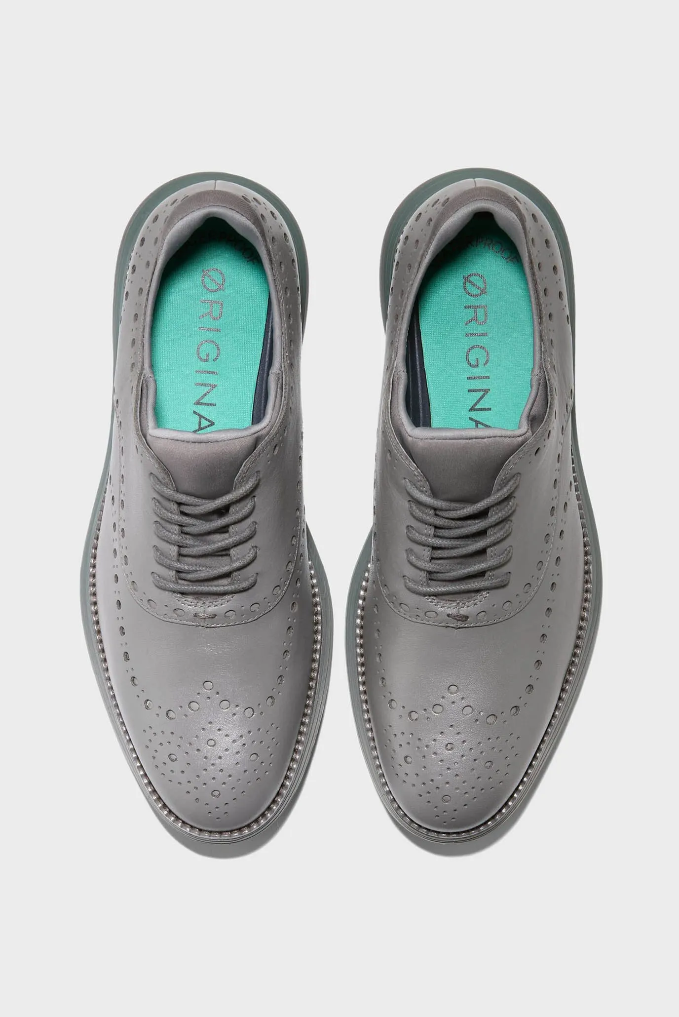 Мужские серые кожаные броги ØriginalGrand Ultra Waterproof Wingtip Oxford 3