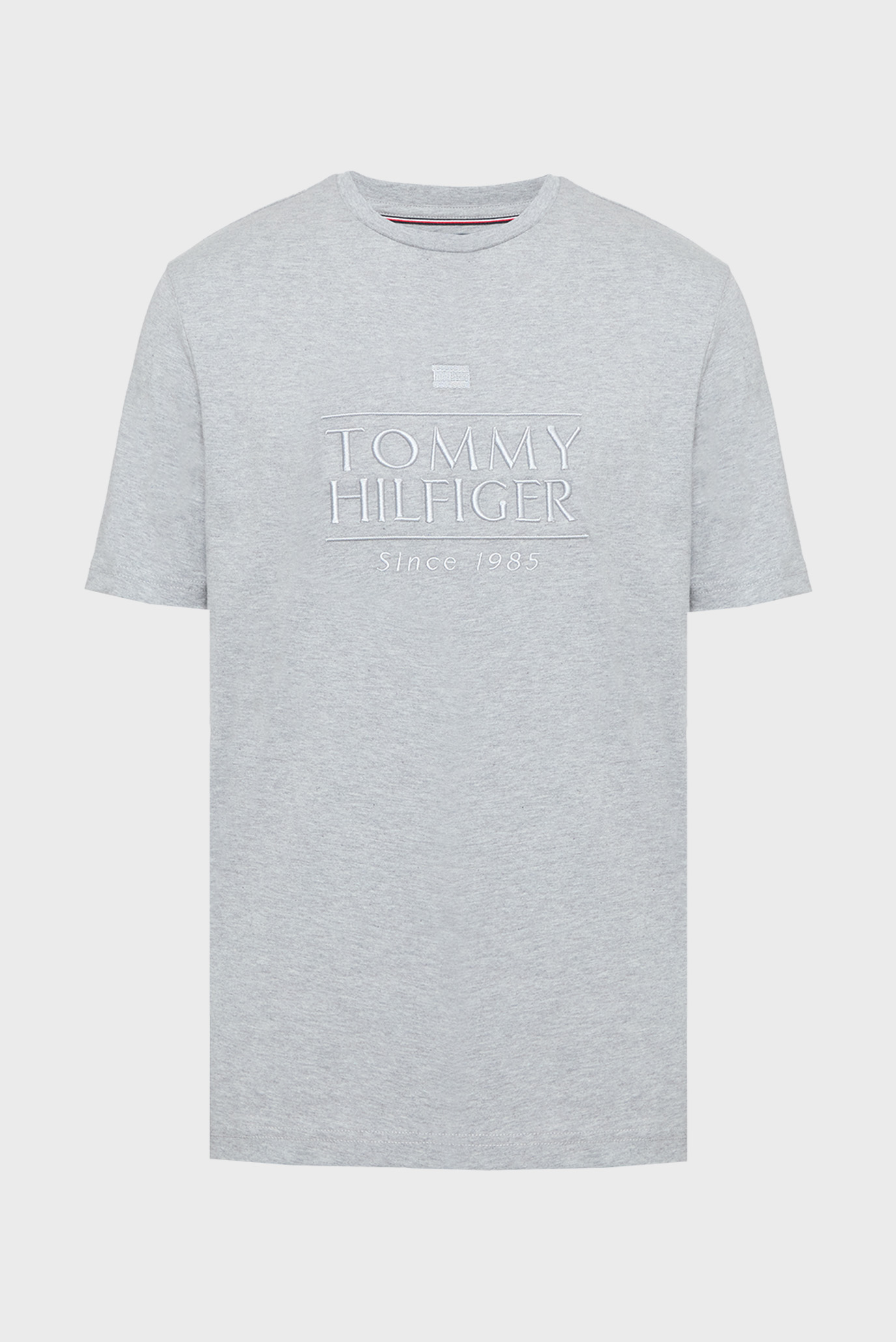 Мужская серая футболка HILFIGER EMBROIDERY Серый L Tommy Hilfiger MW0MW38620 Мужская серая футболка HILFIGER EMBROIDERY Серый L Tommy Hilfiger MW0MW38620