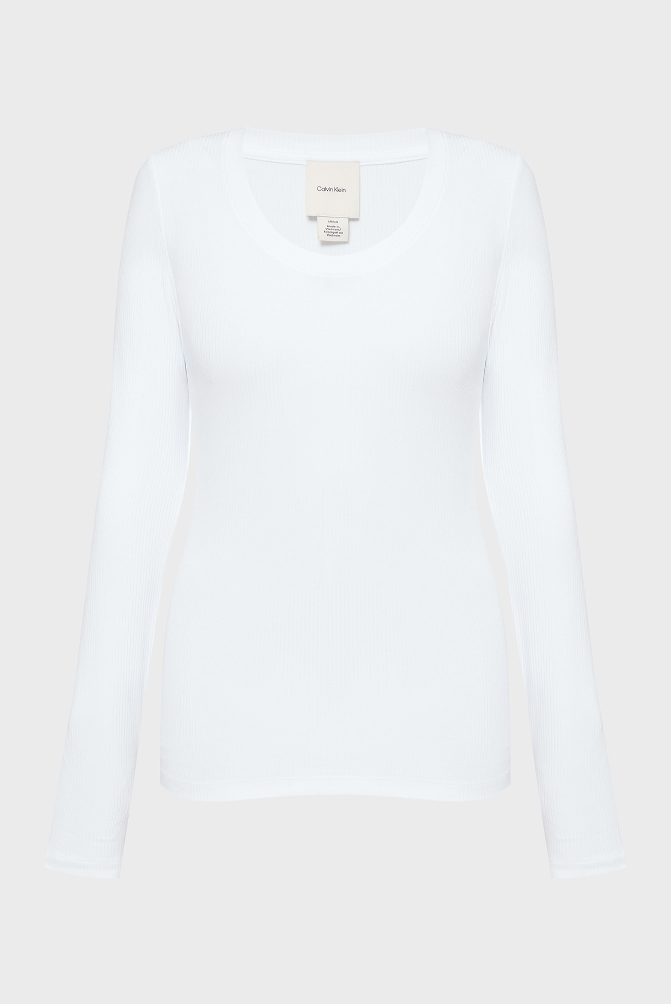 Женский белый лонгслив RIB LS TEE Белый S Calvin Klein LV044D235G Женский белый лонгслив RIB LS TEE Белый S Calvin Klein LV044D235G