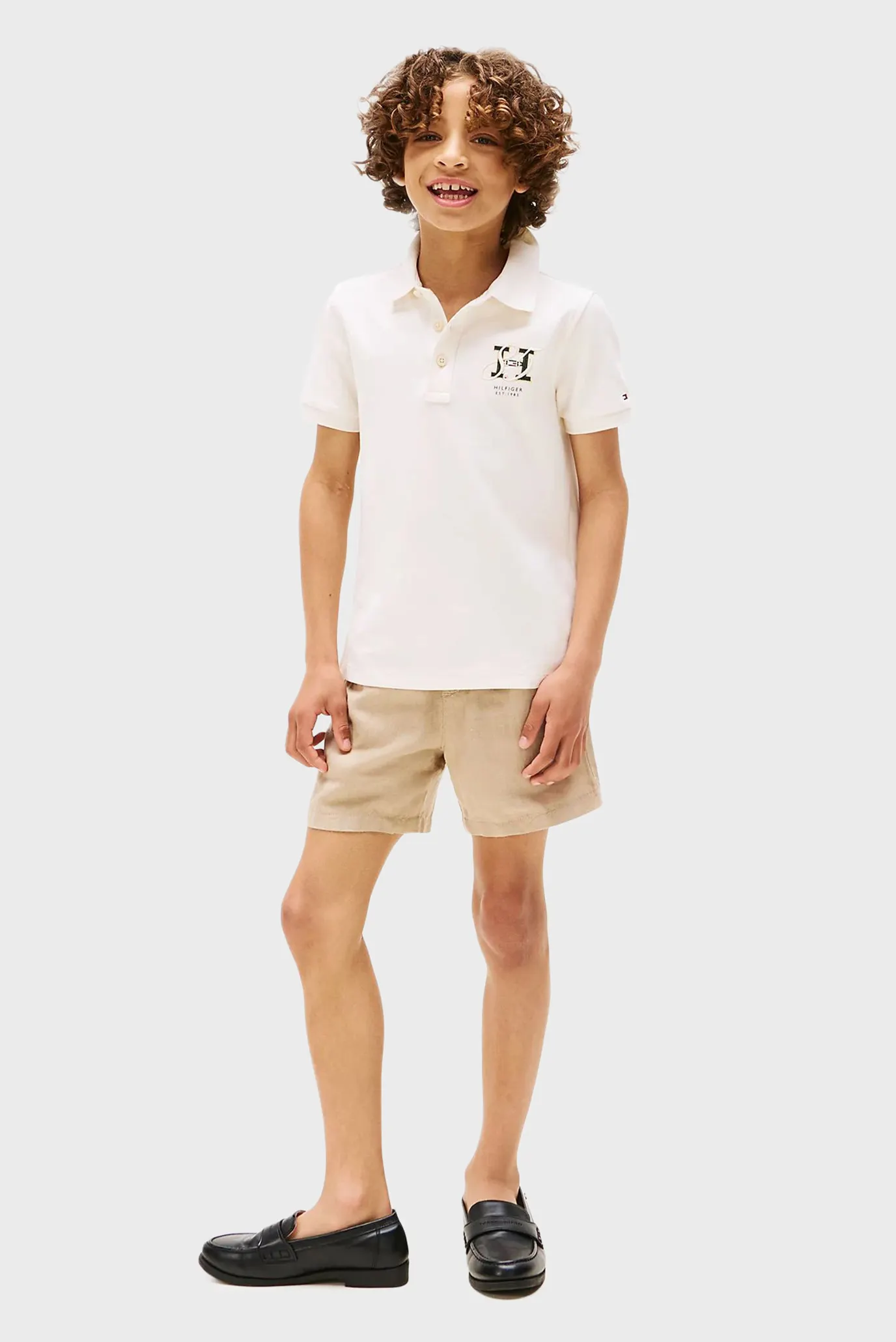 Дитячі бежеві лляні шорти 2