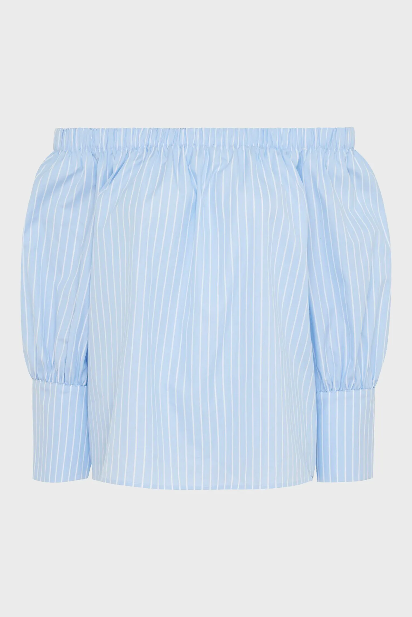 Жіноча блакитна блуза у смужку 7