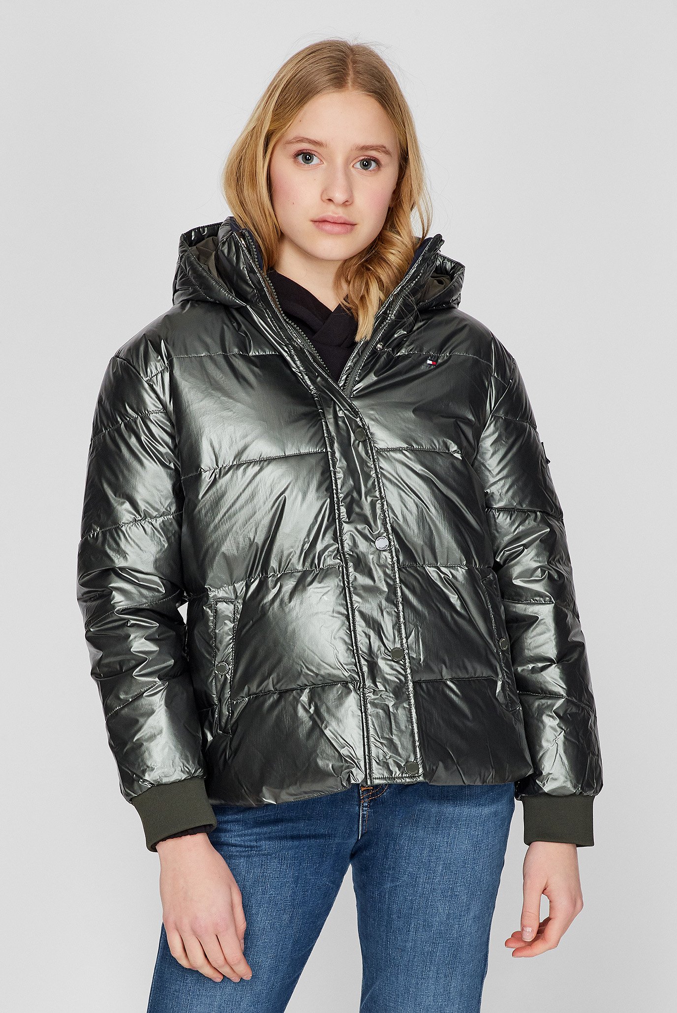 Детская зеленая куртка METALLIC PUFFER 1