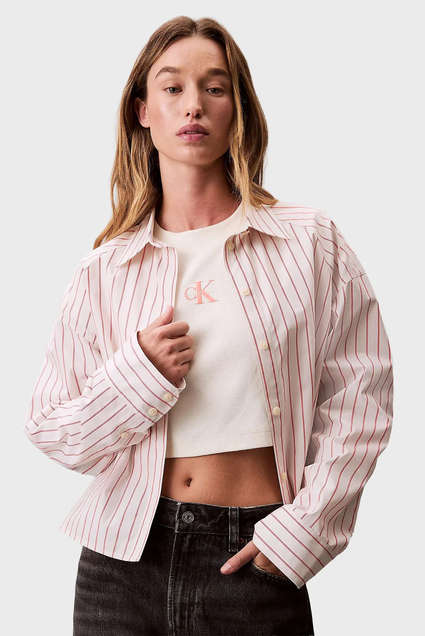 Женская белая рубашка в полоску STRIPE 6