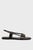 Женские черные кожаные сандалии ALMOND FLAT