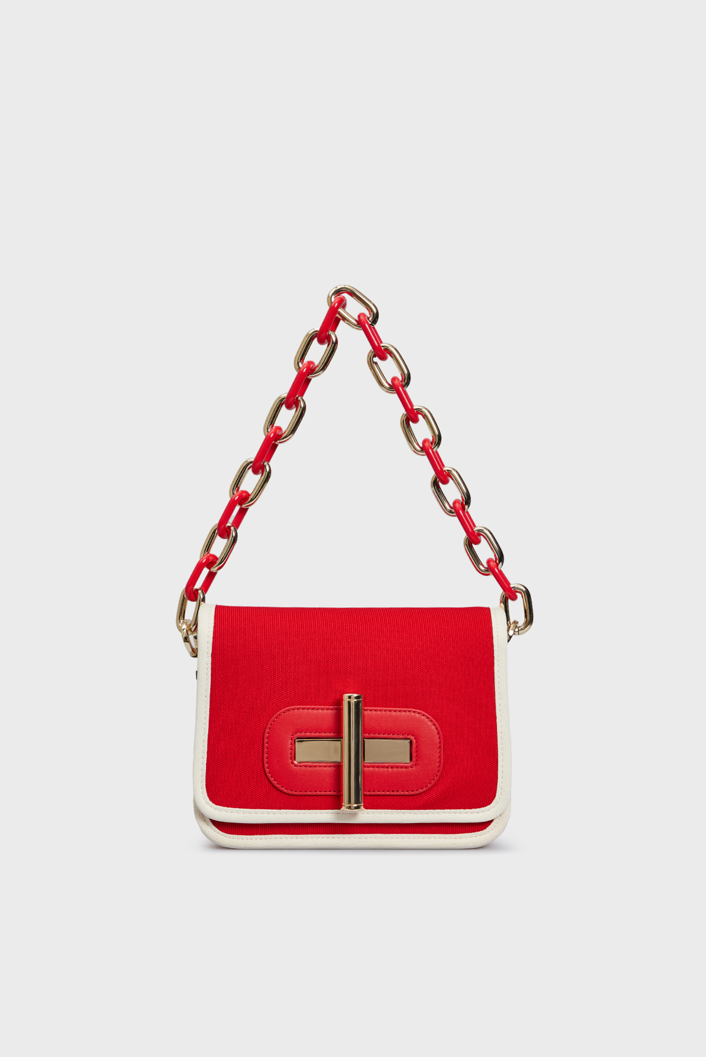 Женская красная сумка THC MAXI TURNLOCK CHAIN 1