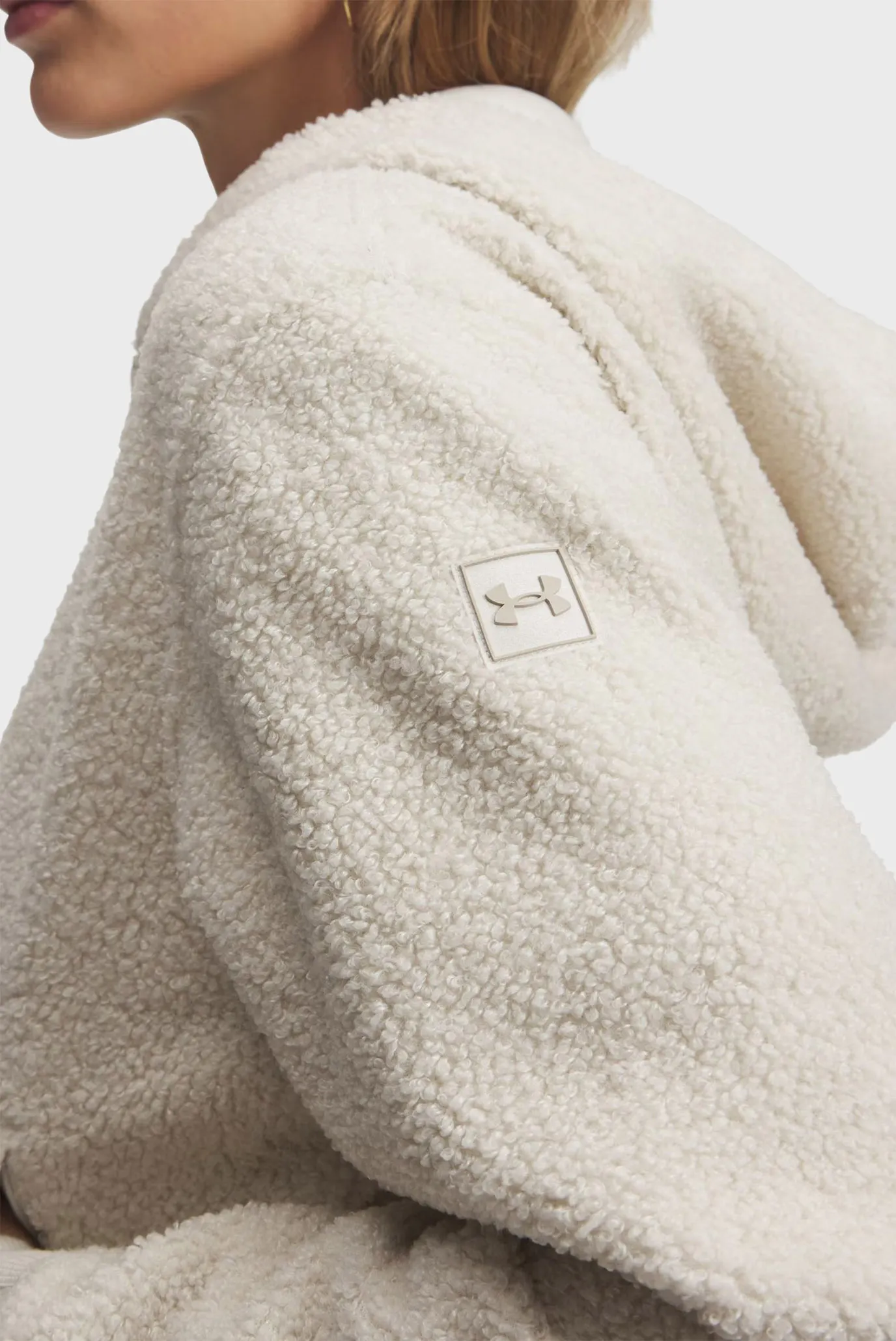 Жіноче біле худі UA High Pile Fleece Jkt 2