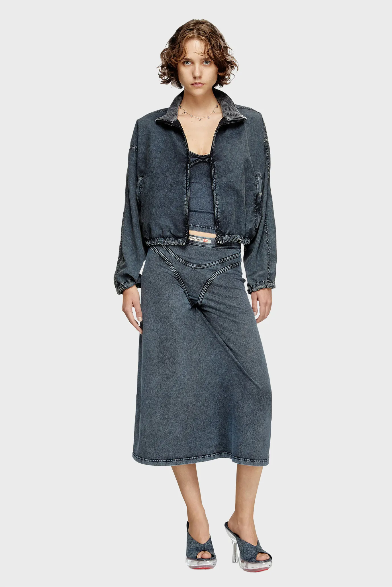 Женская темно-синяя джинсовая куртка GIACCA 2