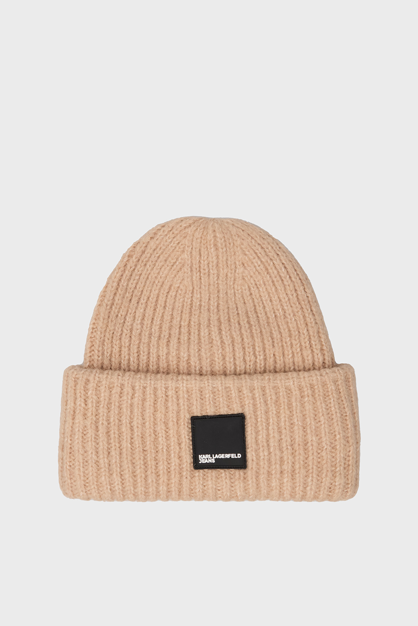 Чоловіча бежева шапка box logo beanie 1