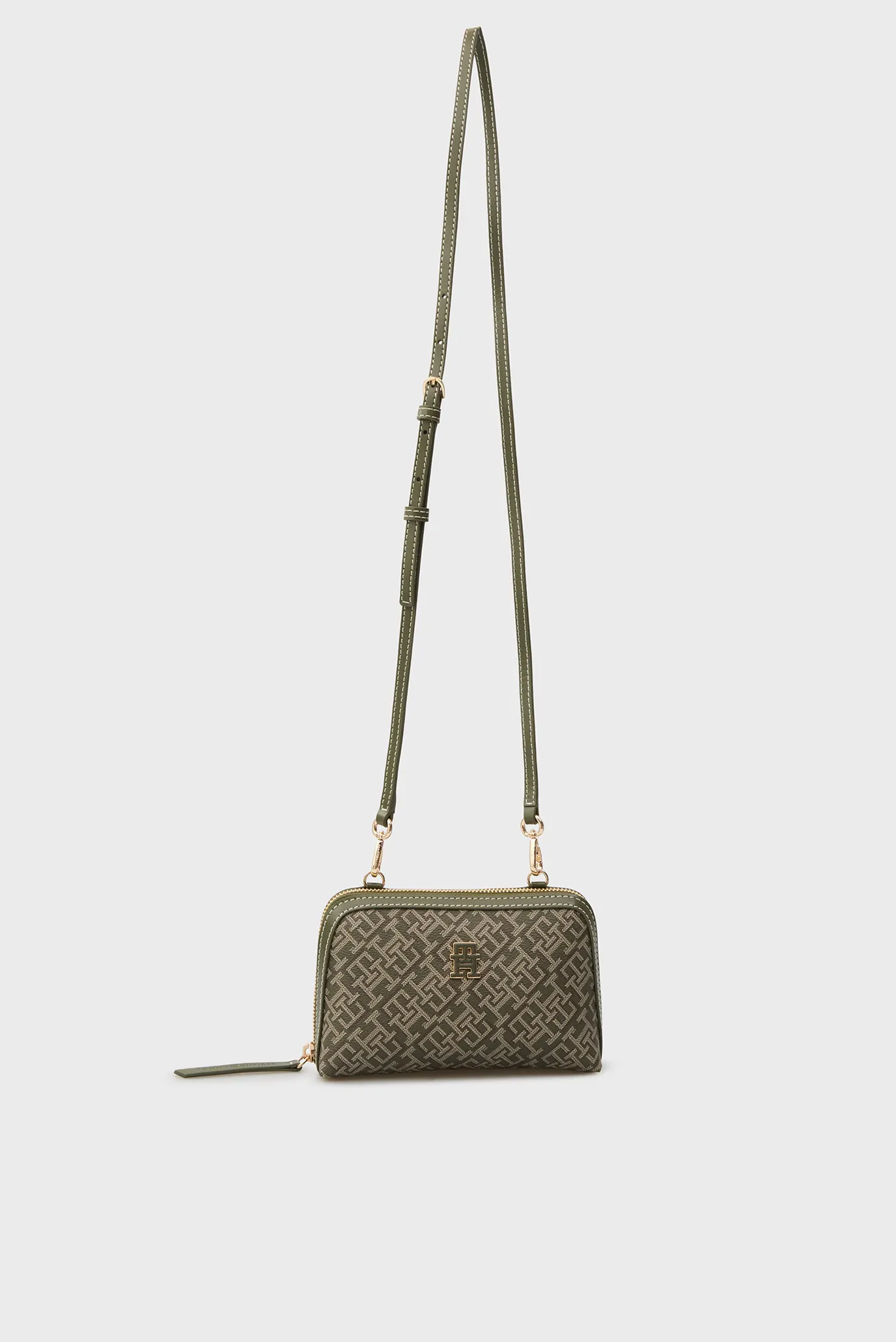 Жіноча темно-зелена сумка з візерунком MONOPLAY 5