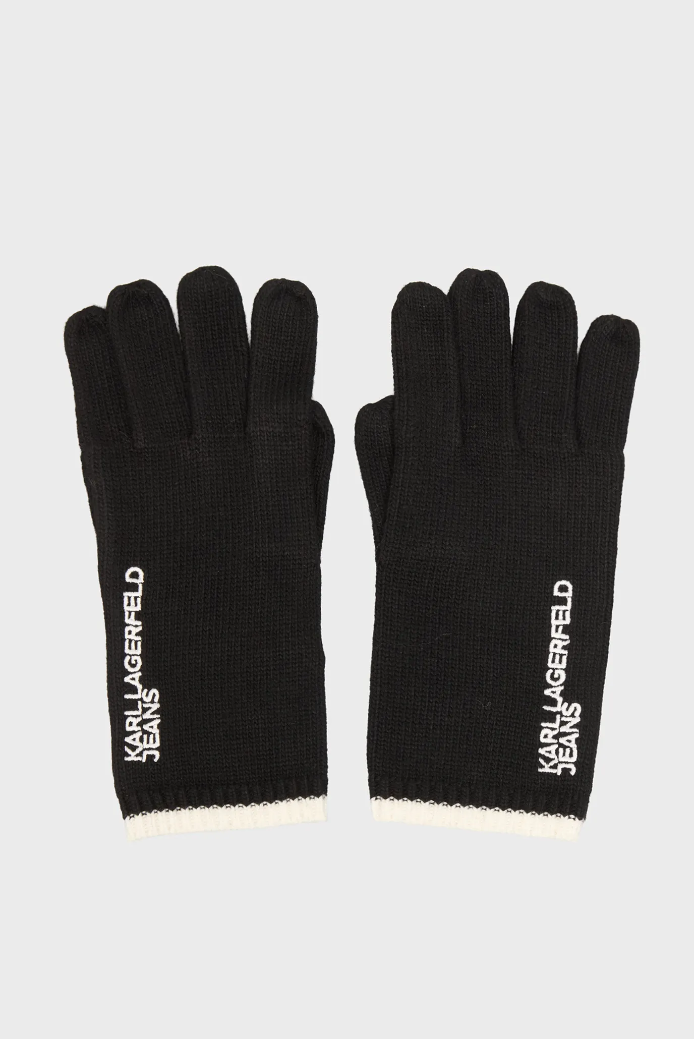 Мужские черные перчатки essential knitted 1