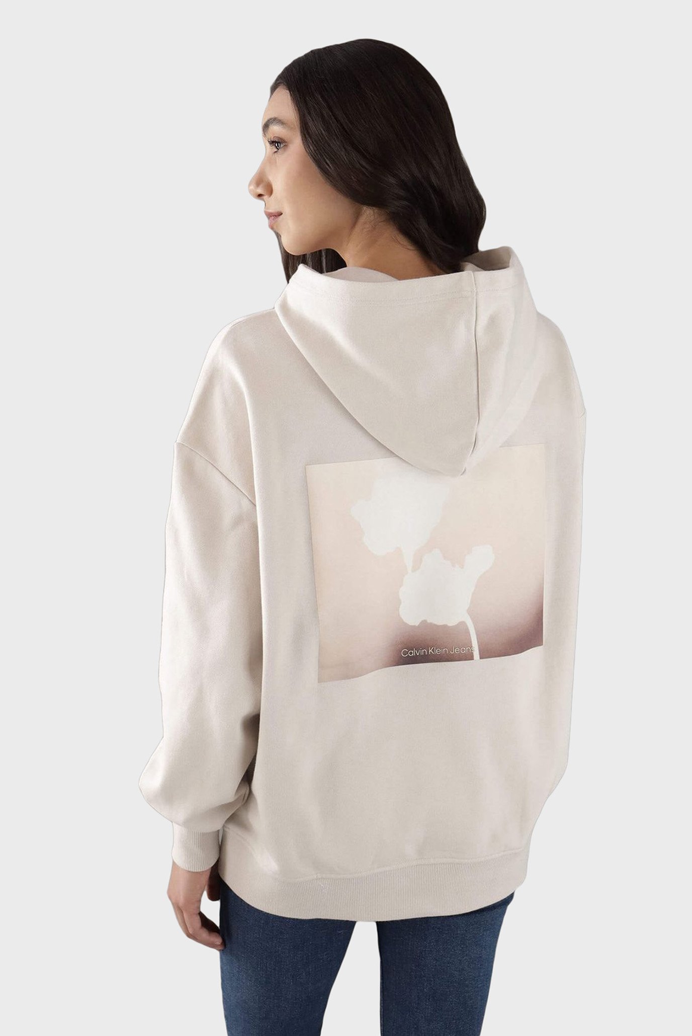 Женское белое худи BACK GRAPHIC OVERSIZED HOODIE 1