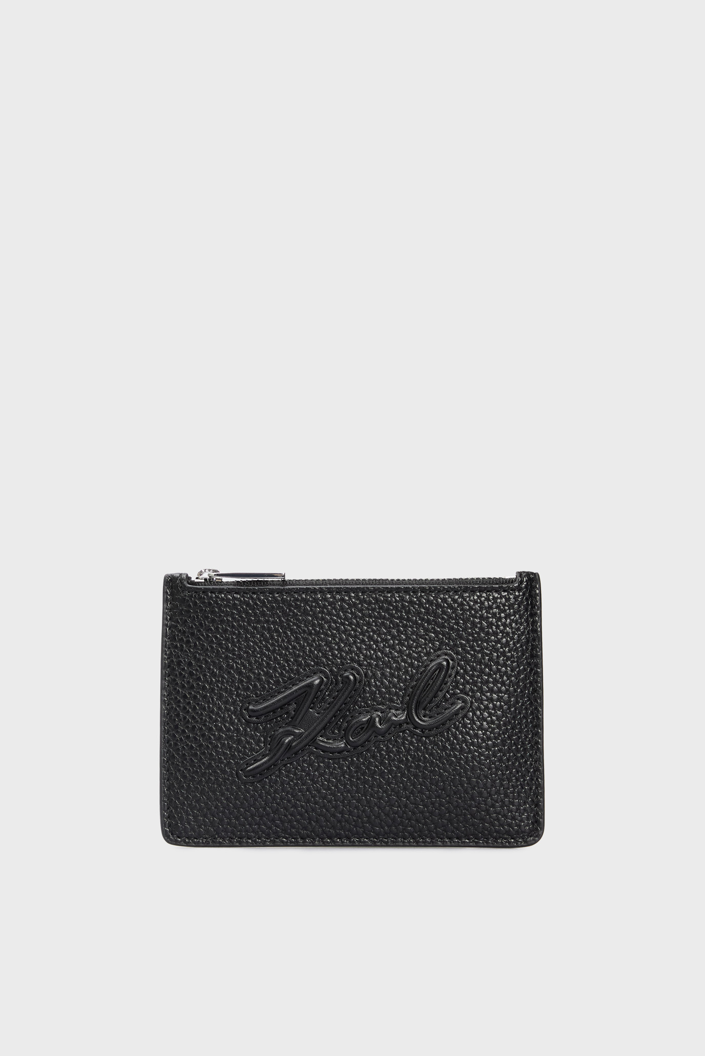 Женский черный кошелек K/SKUARE ZIP CARDHOLDER GRAINY 1