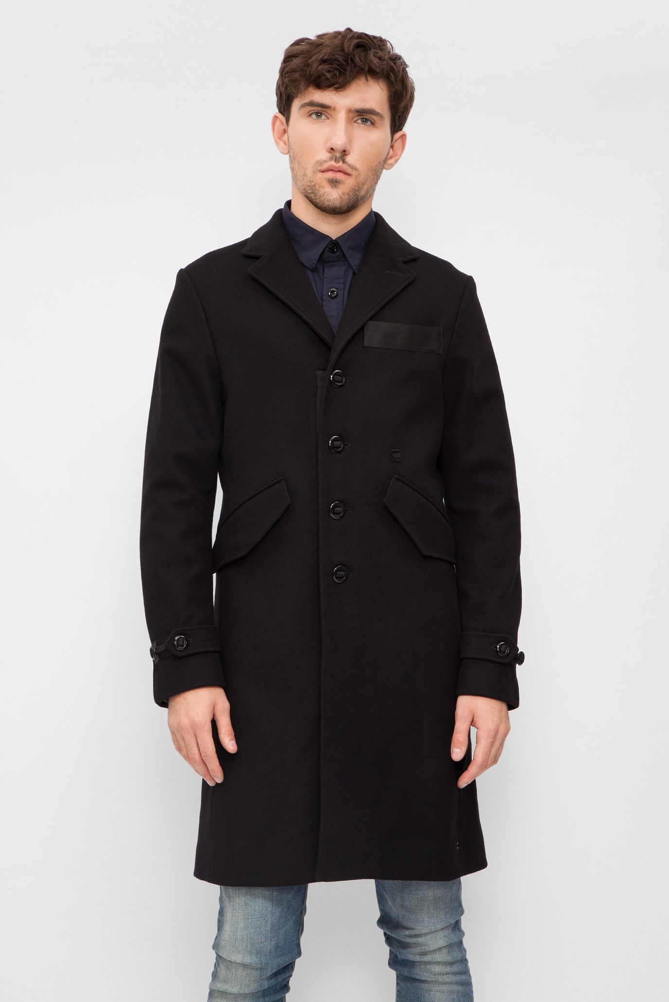 Мужское черное пальто 1