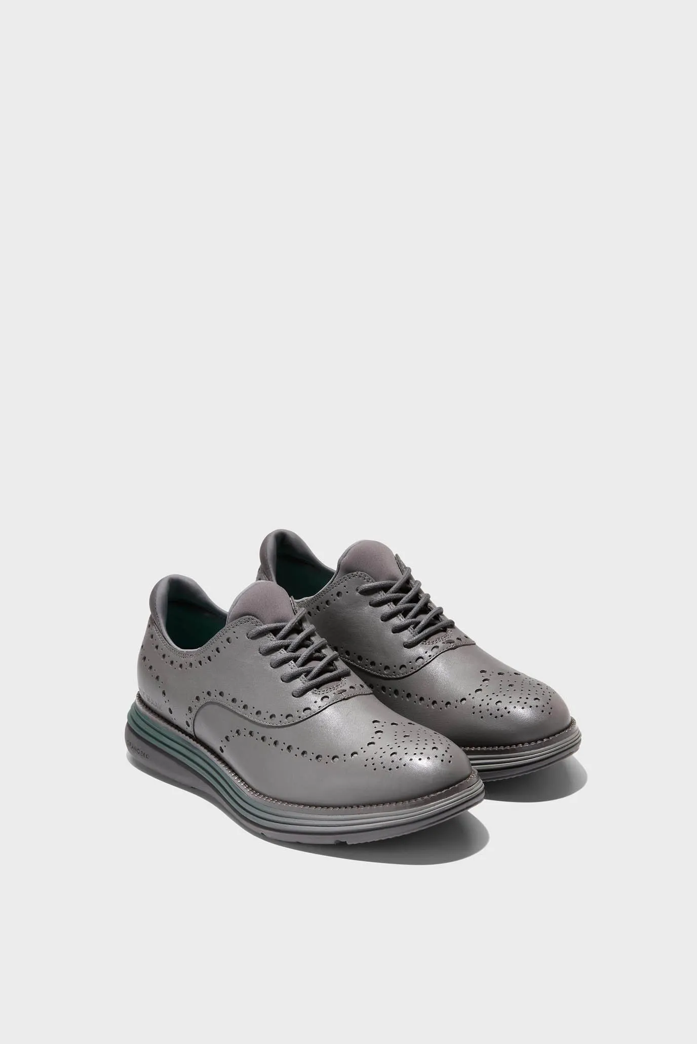 Мужские серые кожаные броги ØriginalGrand Ultra Waterproof Wingtip Oxford 2