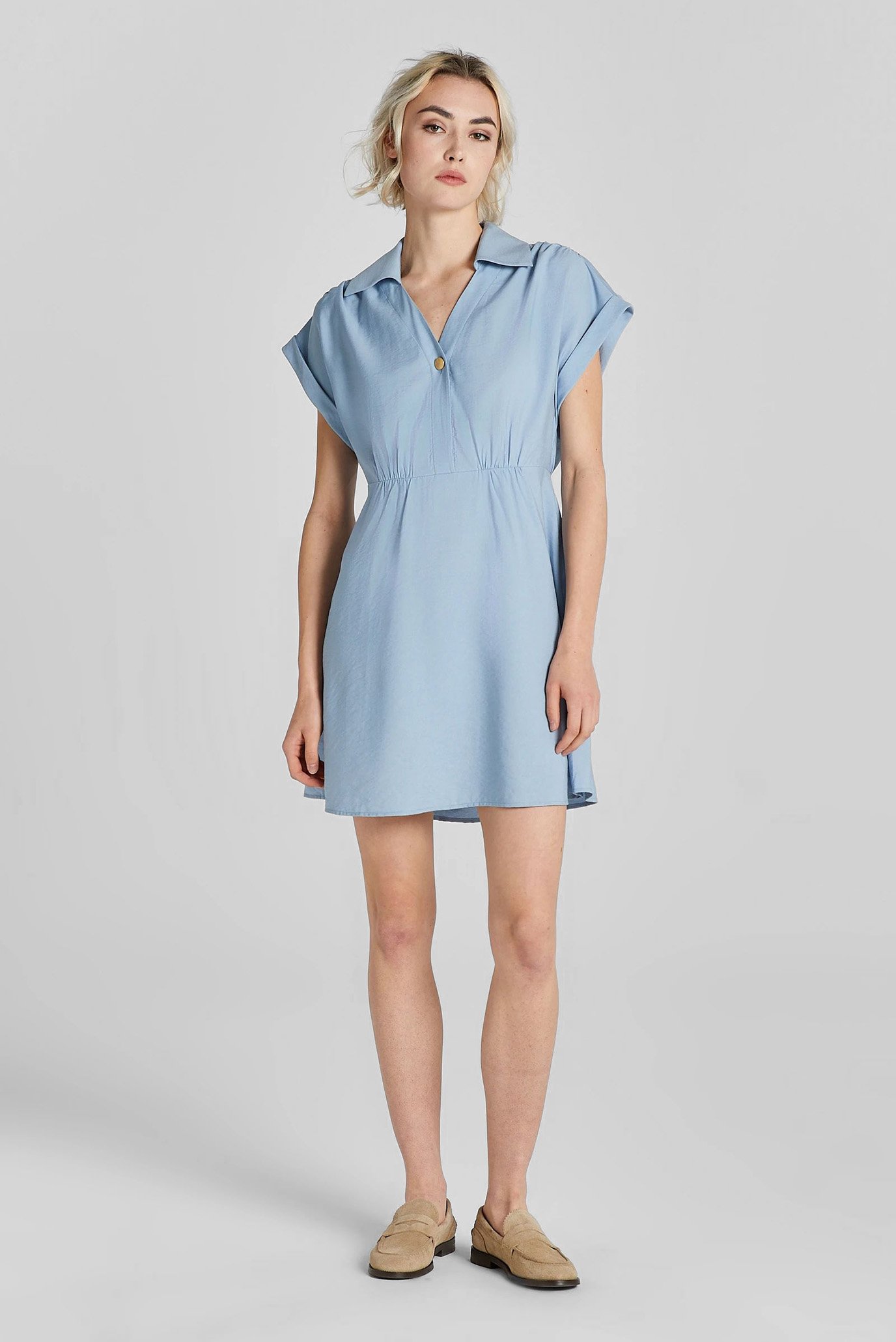 Женское голубое платье REL POPOVER SS DRESS 1