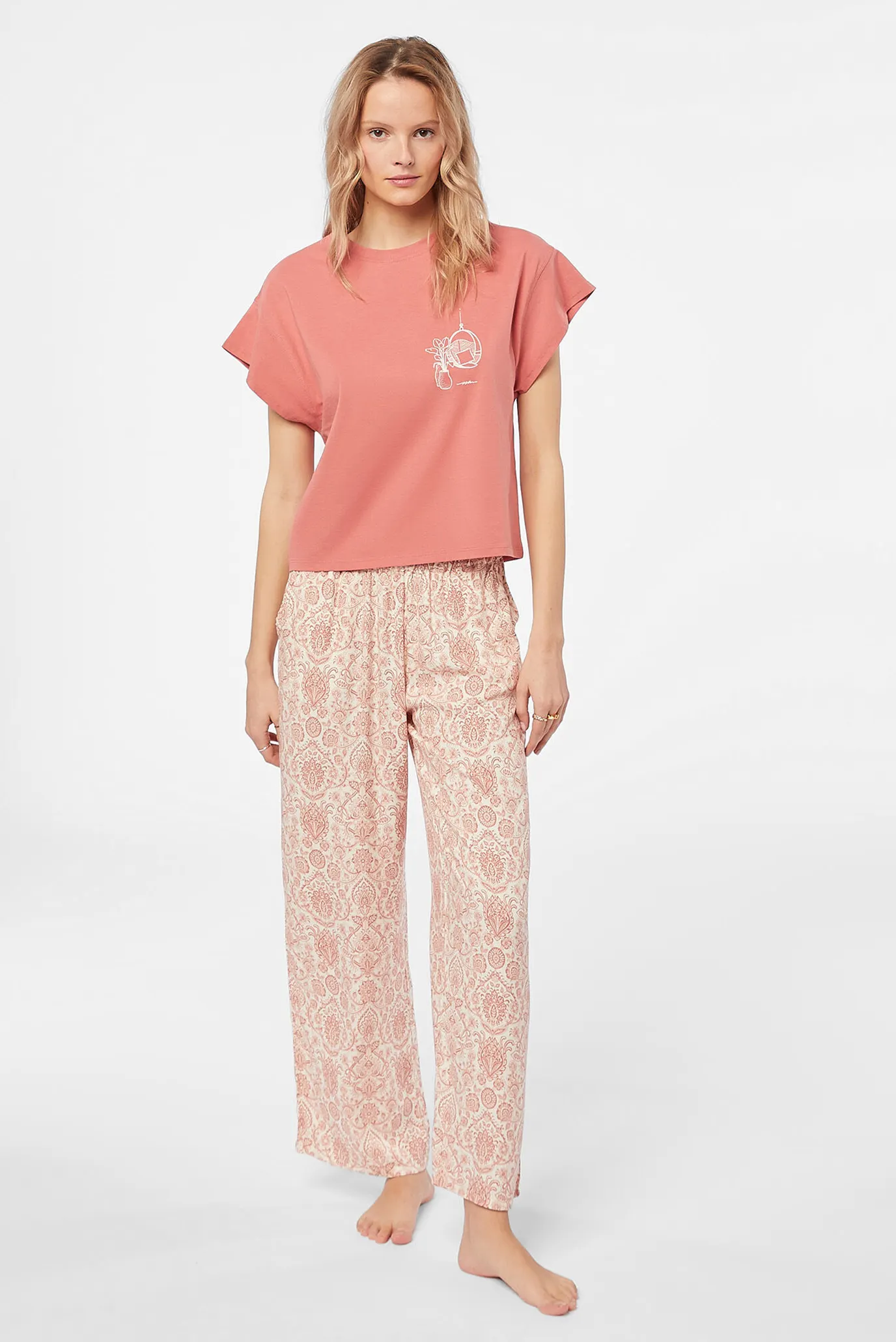 Женские белые брюки с узором BANIA 2