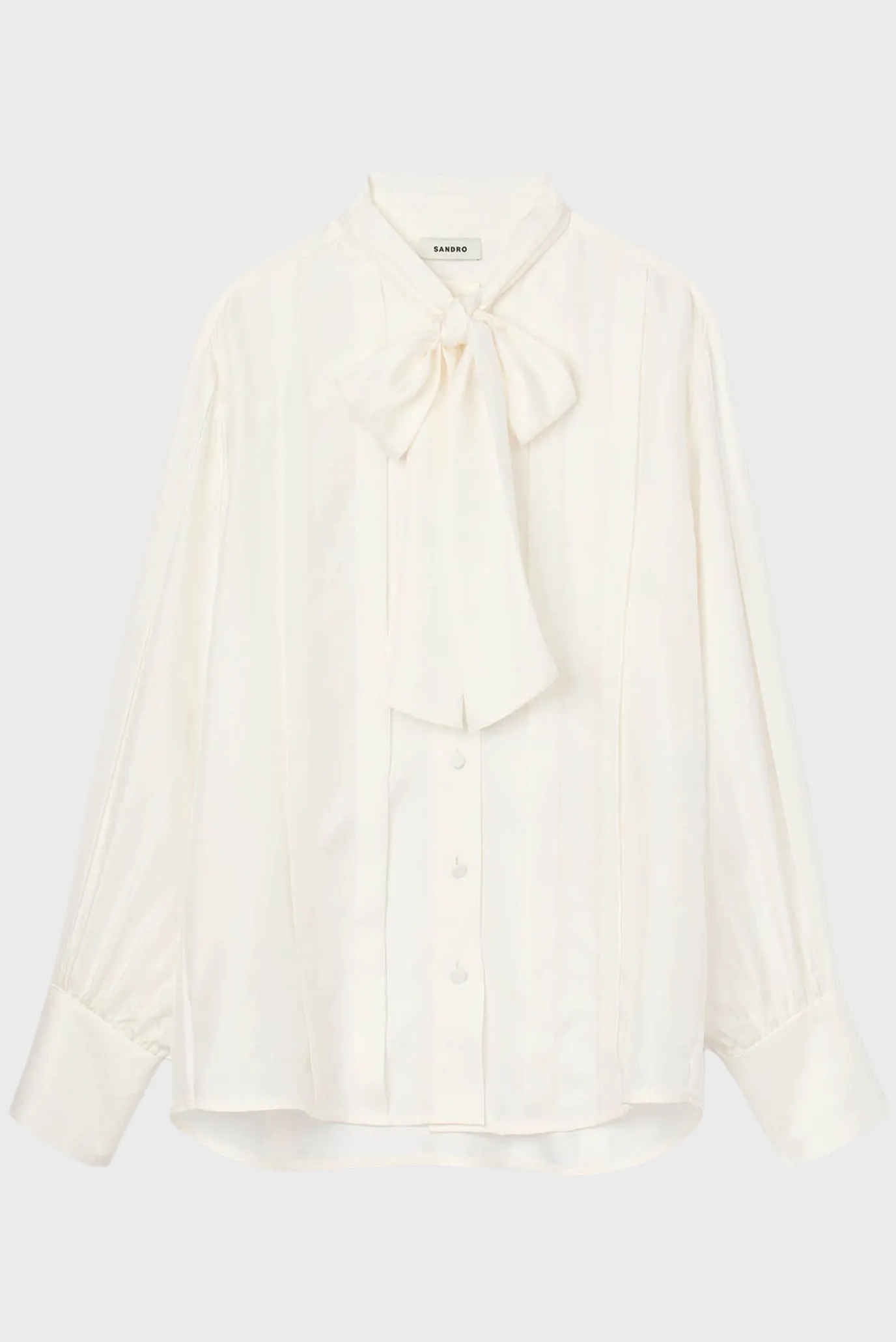 Жіноча біла шовкова блуза 7